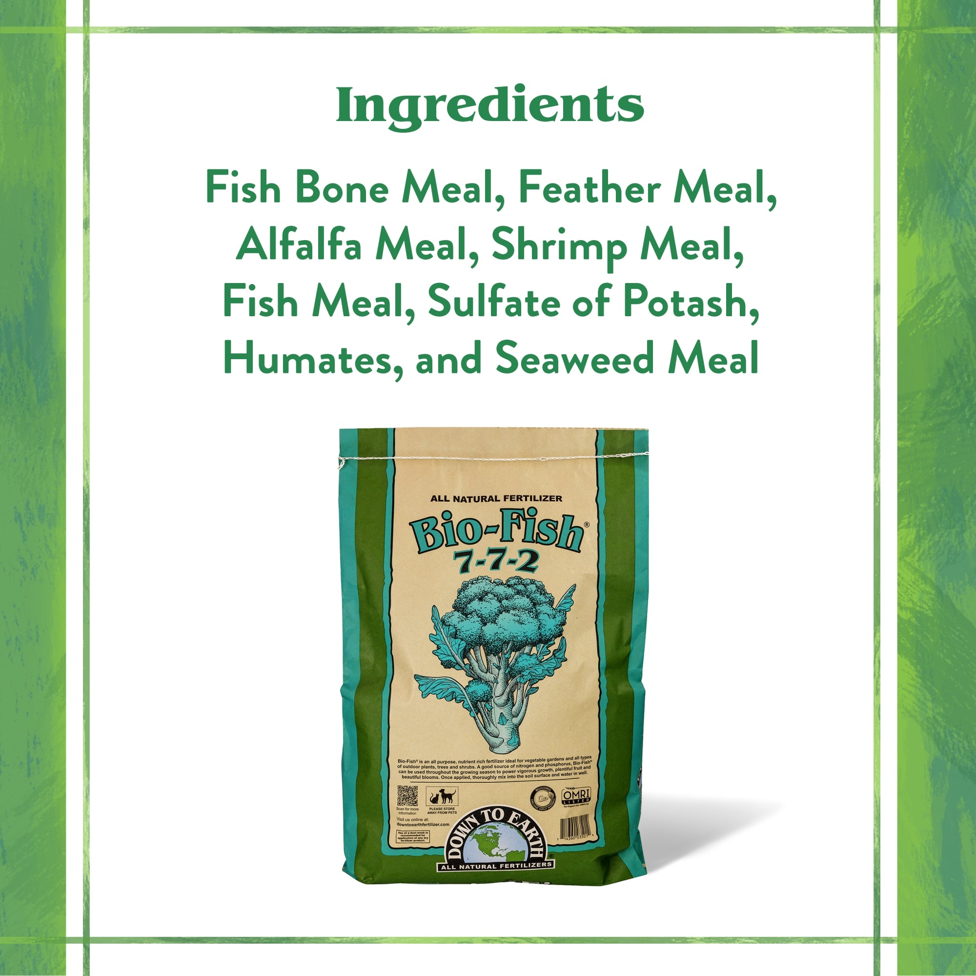 Down to Earth Organic Bio-Fish Fertilizer Mix 7-7-2