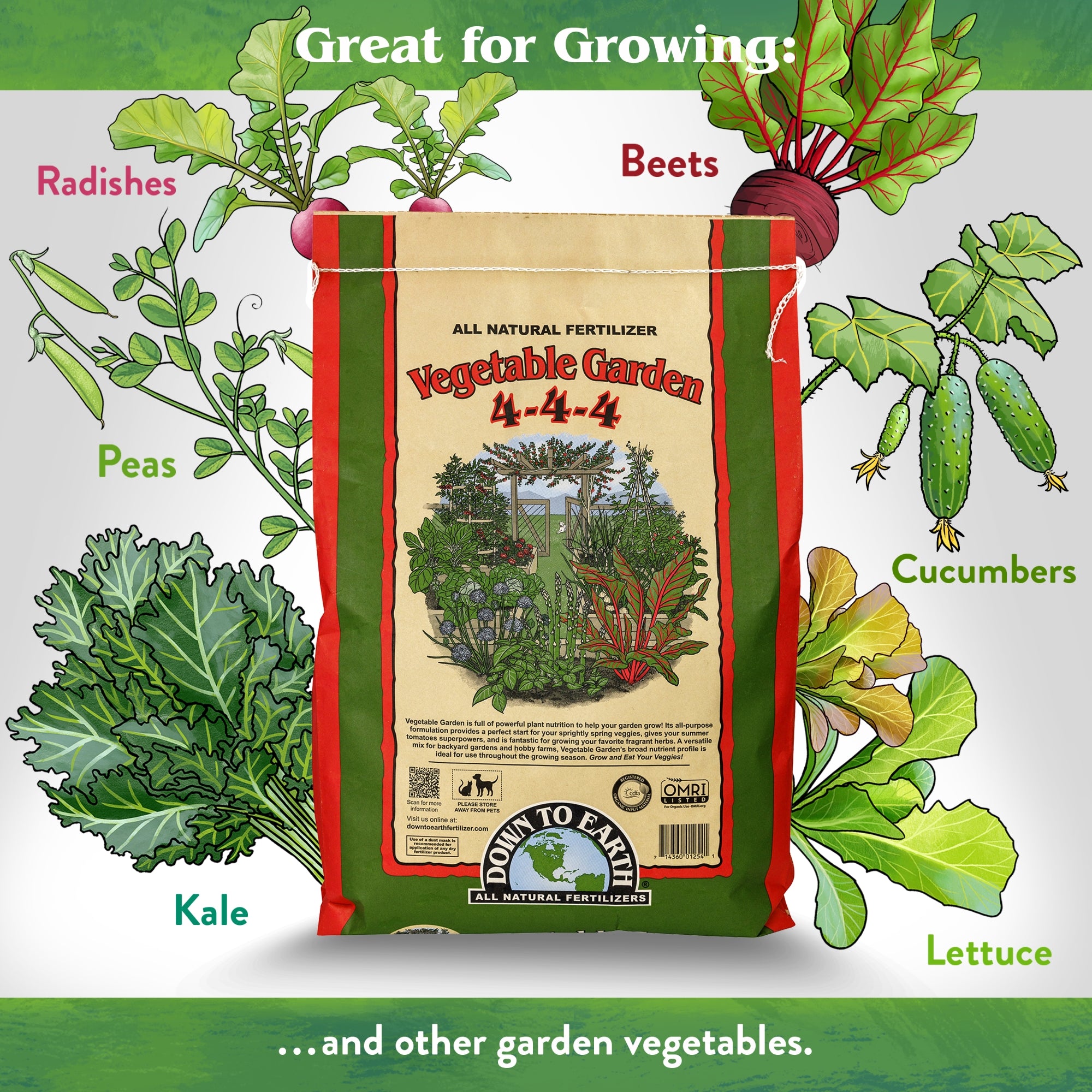 Down to Earth Organic Vegetable Garden Fertilizer 4-4-4