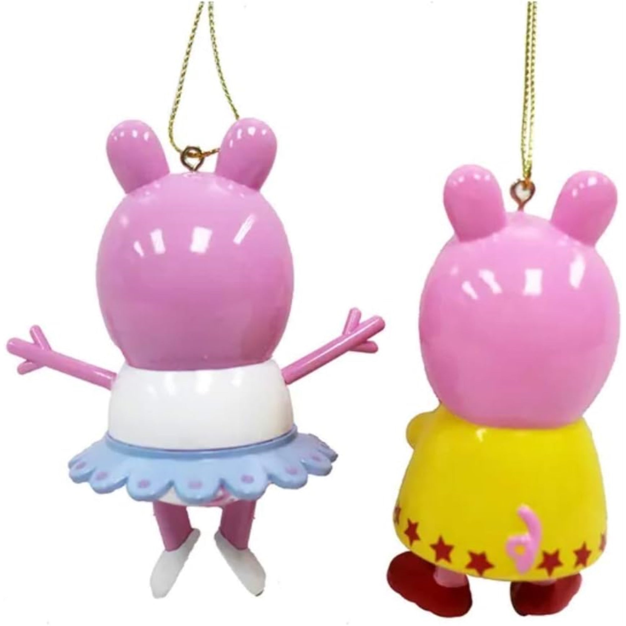 Kurt Adler Plastic Ornaments for Christmas Tree, Peppa Pig Ballerina (Pack of 2)