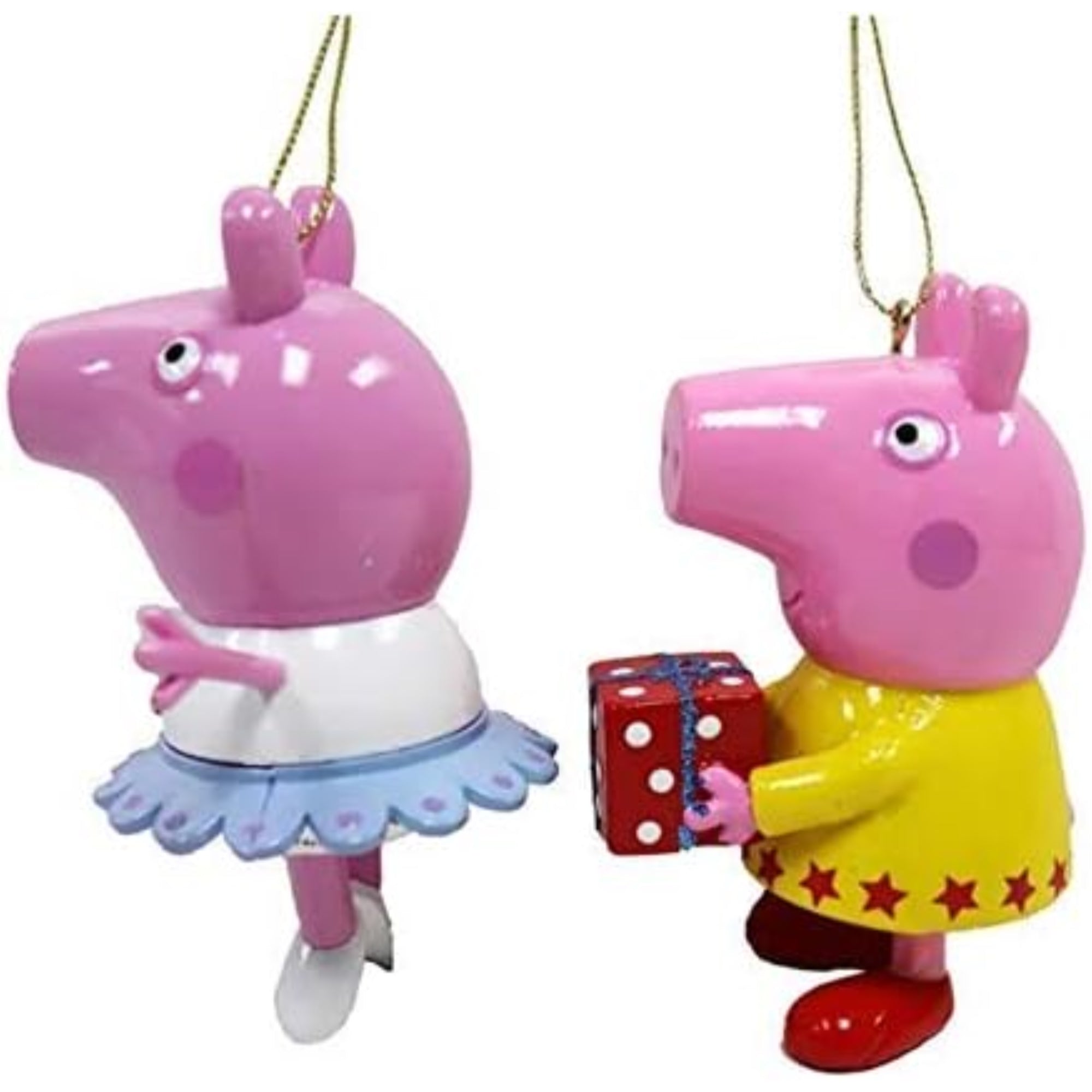 Kurt Adler Plastic Ornaments for Christmas Tree, Peppa Pig Ballerina (Pack of 2)