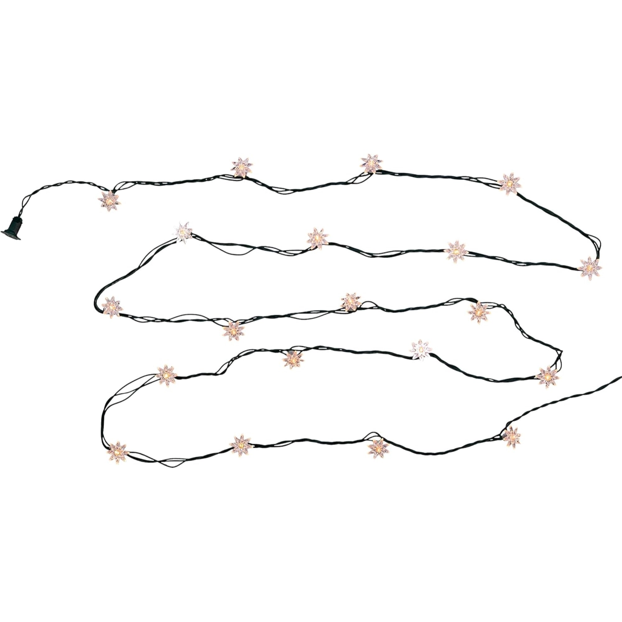 Kurt Adler Indoor/Outdoor UL 20-Light Flower Light Set, Clear, 15.5ft