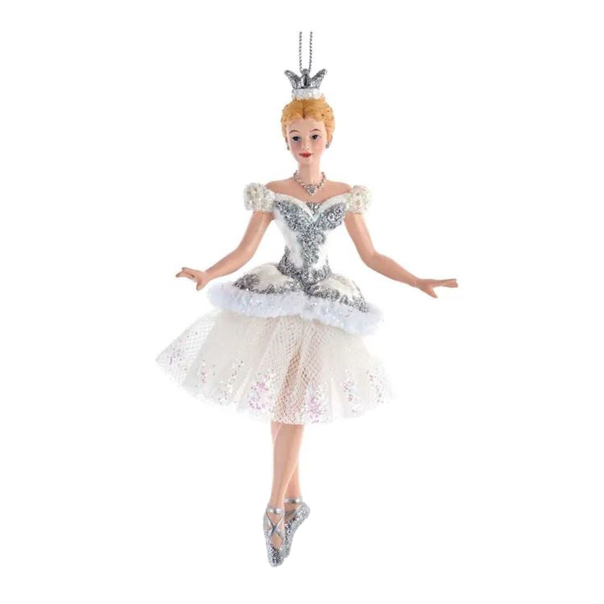 Kurt Adler Resin Ornament for Christmas Tree, Snow Queen Ballerina