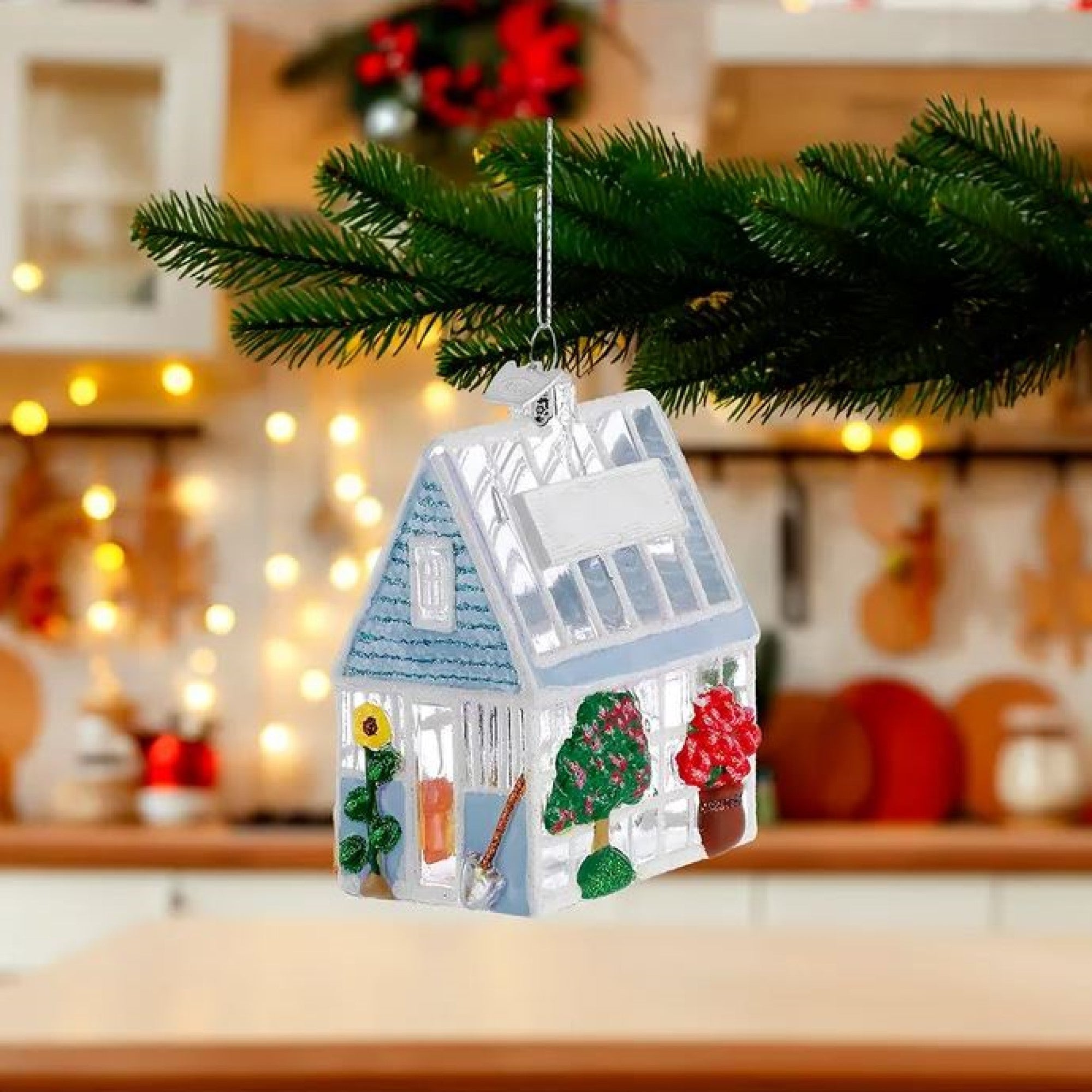 Kurt Adler Noble Gems Glass Ornament for Christmas Tree, Greenhouse