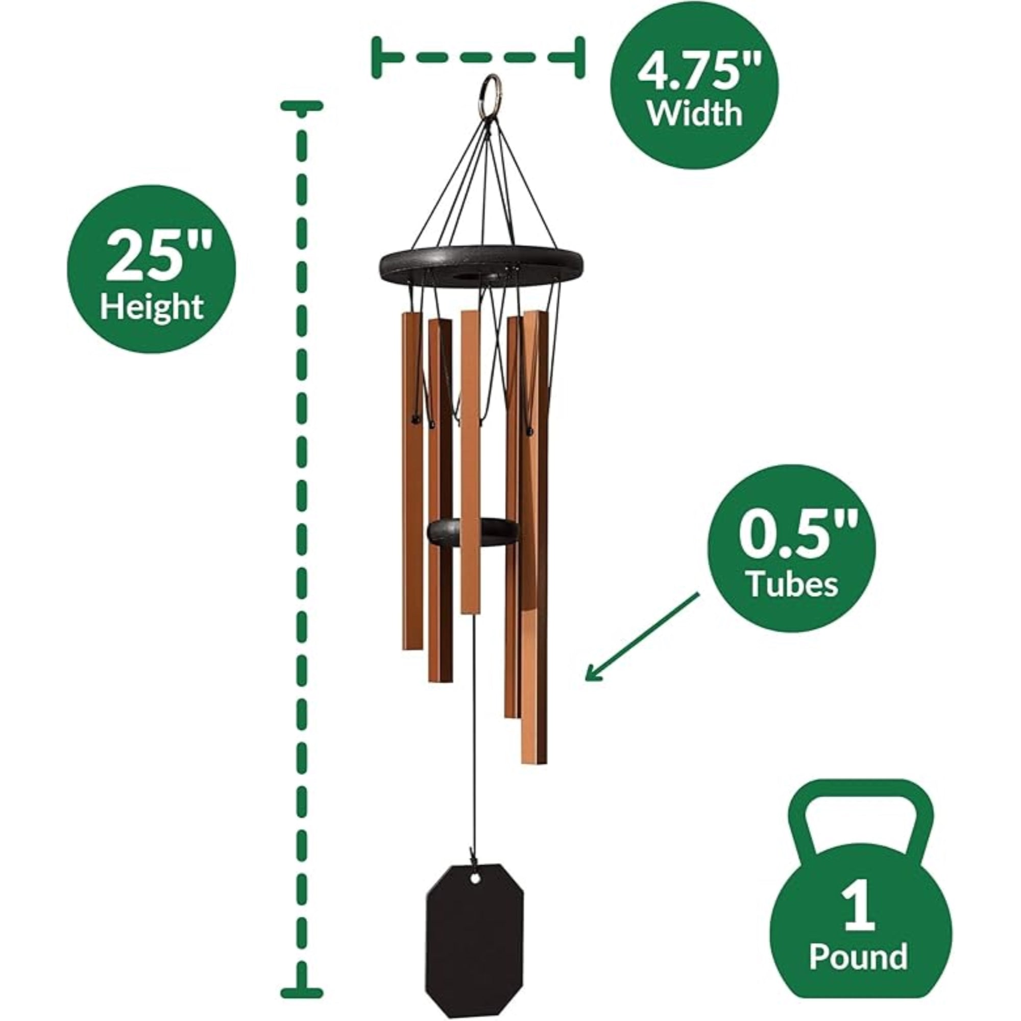 Lambright Chimes Morning Song Wind Chime, Amish Handcrafted, 25in