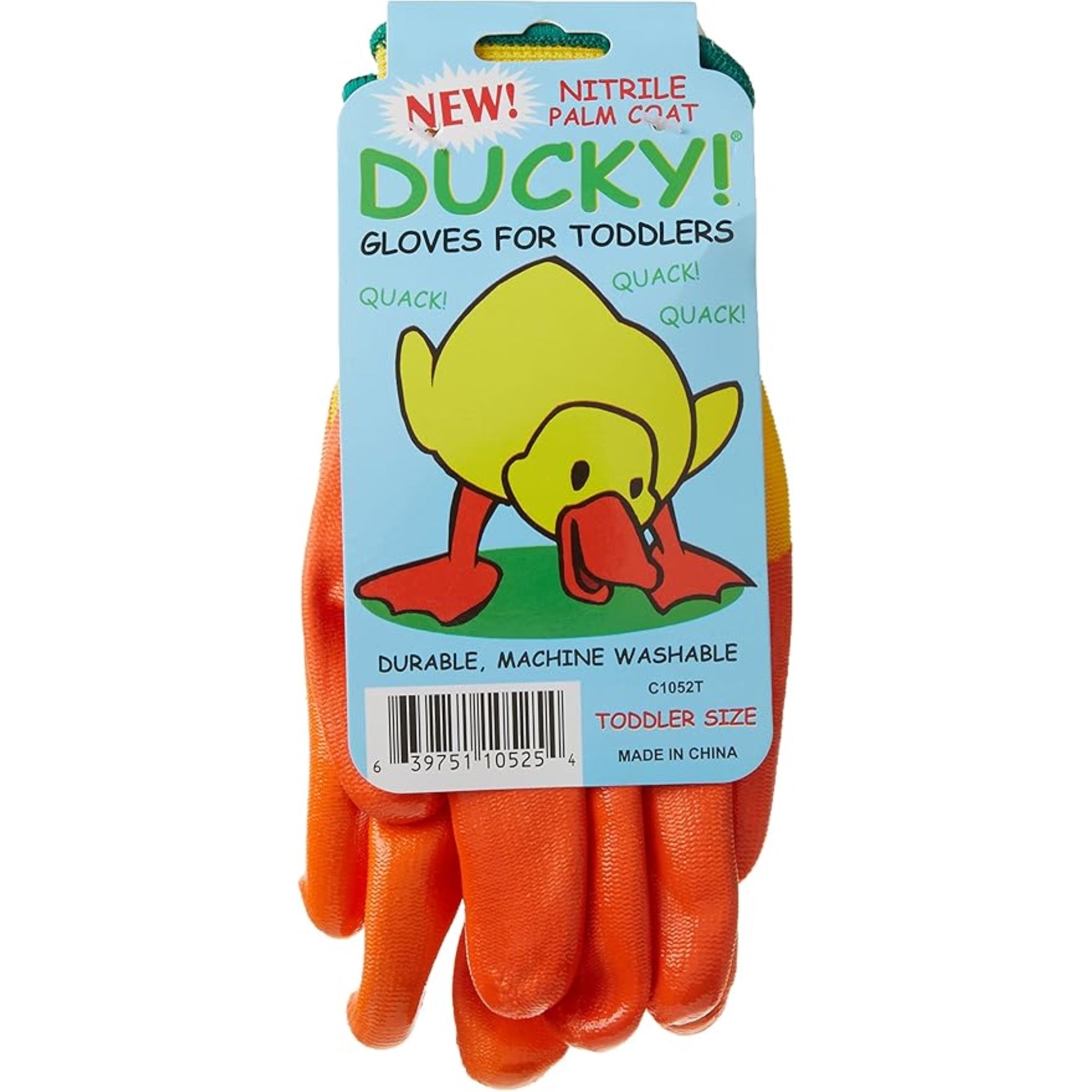 Atlas Glove Ducky Gloves for Kids, One Size Fits Ages 3 to 8 - Yellow/Orange