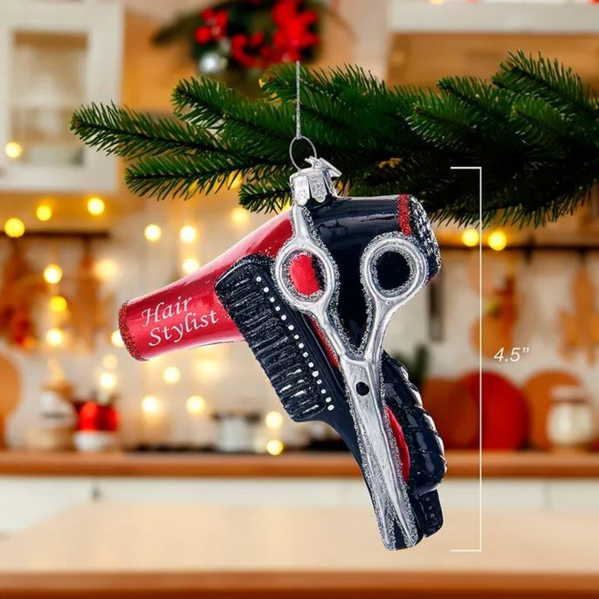 Kurt Adler Noble Gems Glass Ornament for Christmas Tree, Hair Stylist