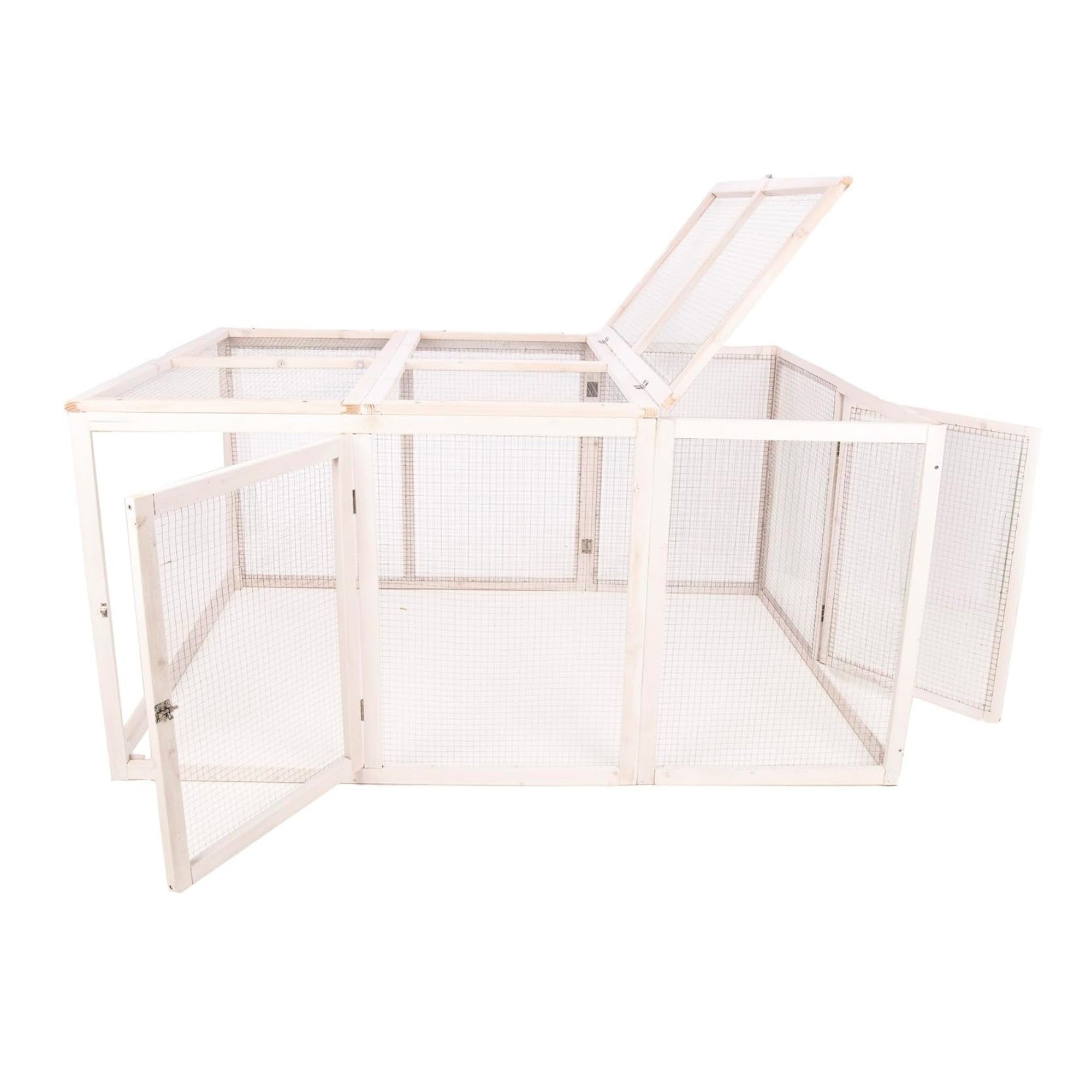 Ware Little Red & White Hen Big Barn Expansion Yard — Wood Frame & Galvanized Wire — 62.5" L