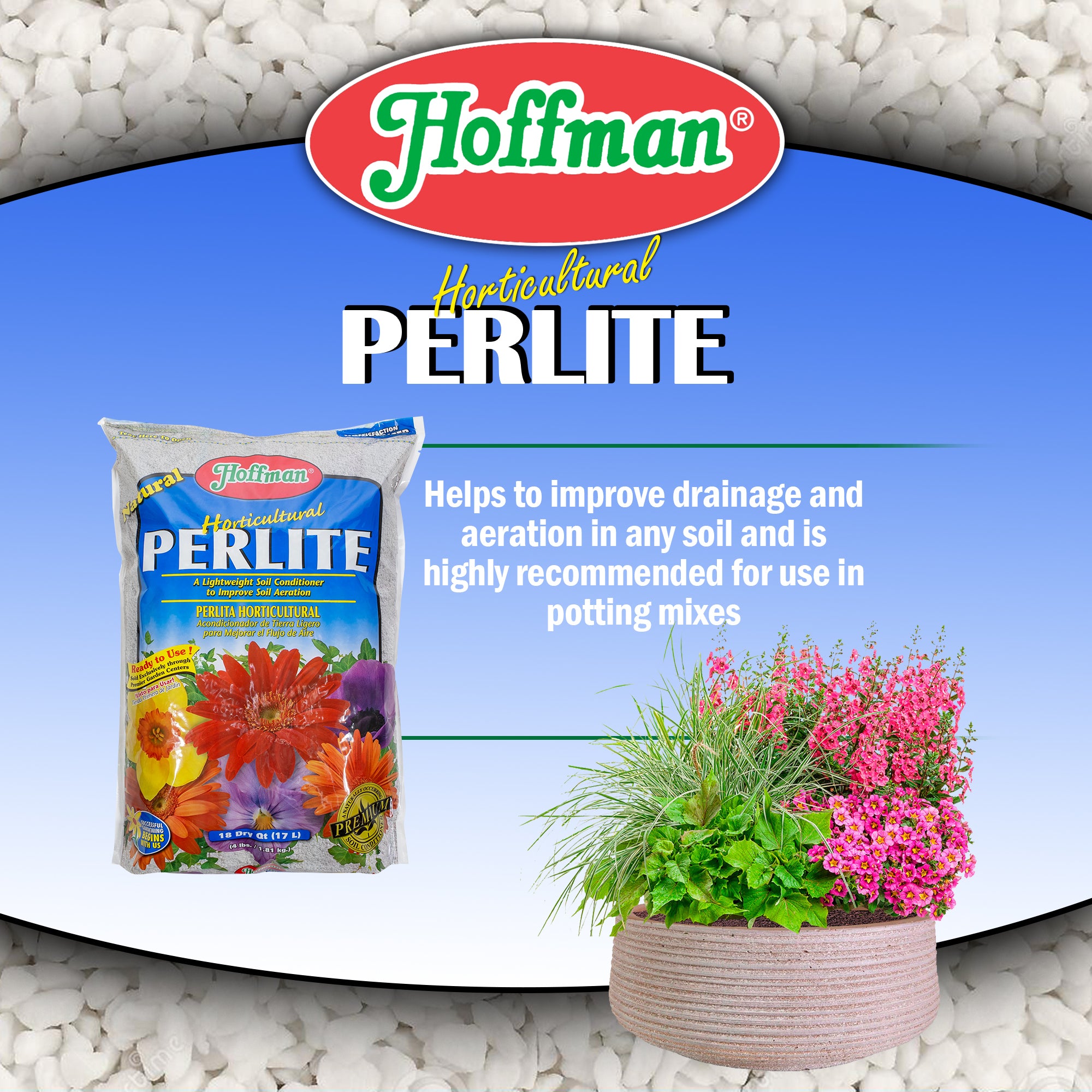 Hoffman Horticultural Perlite Lightweight Soil Conditioner to Improve Aeration