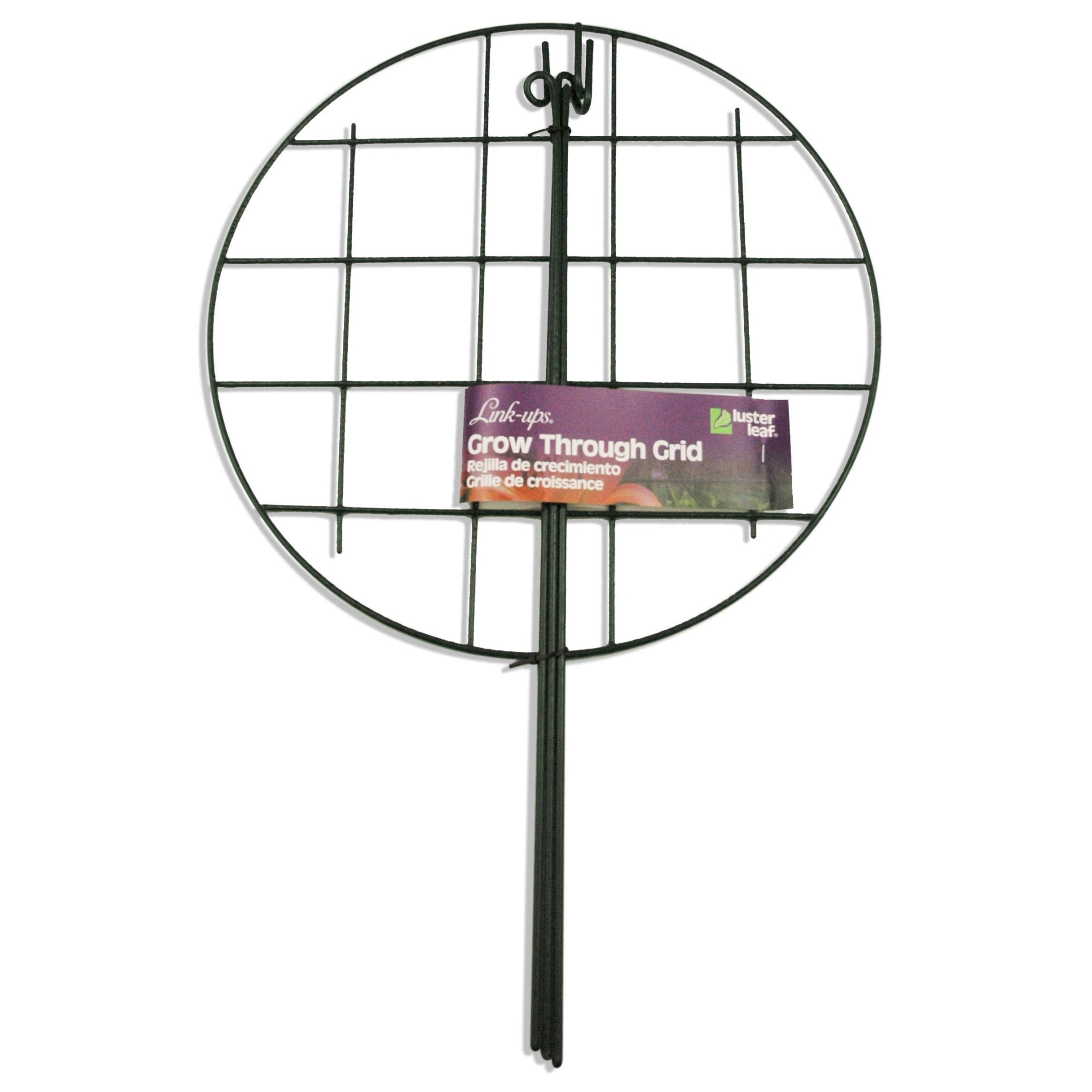 Luster Leaf Link-Ups Round Metal Grow Through Grid Plant Support, 12" Grid x 18" Leg
