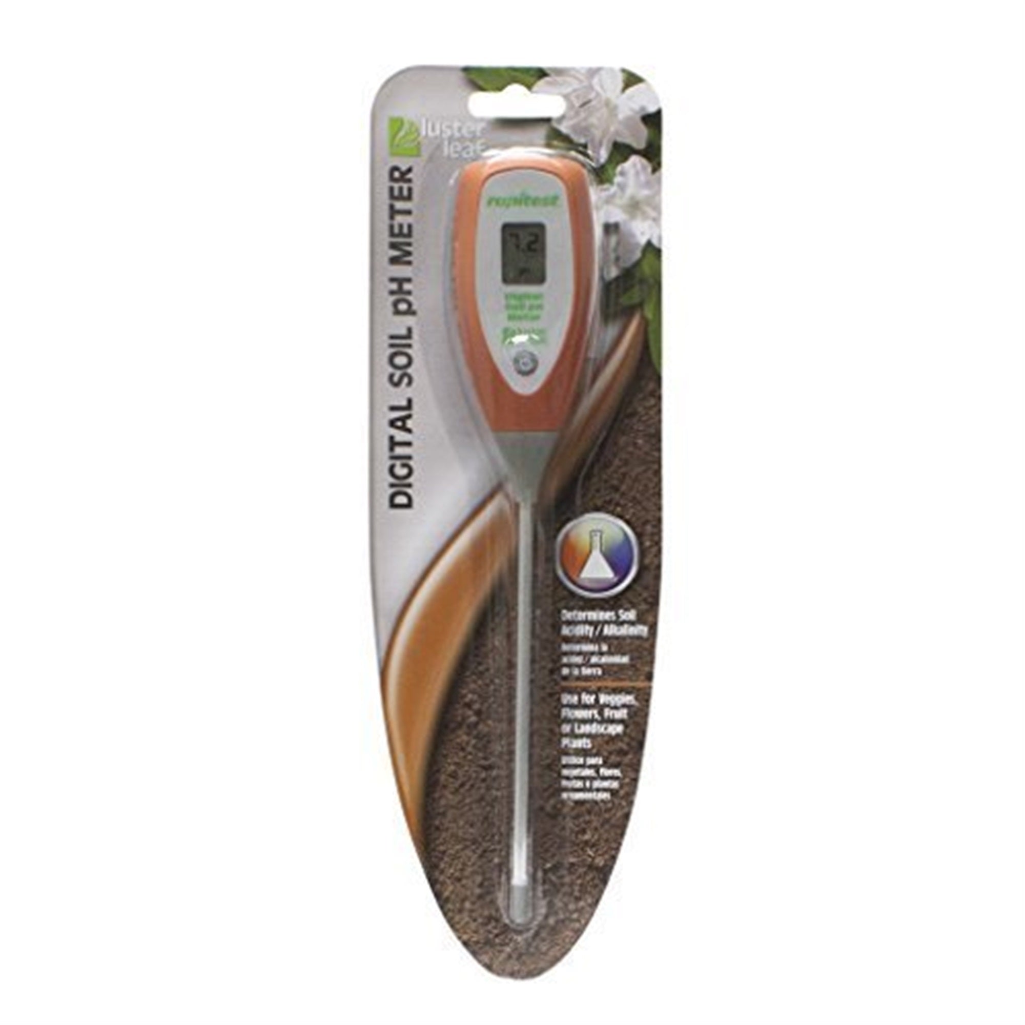 Luster Leaf Rapitest Battery Operated Easy Read Digital Soil pH Meter - Determines Soil Acidity/Alkalinity