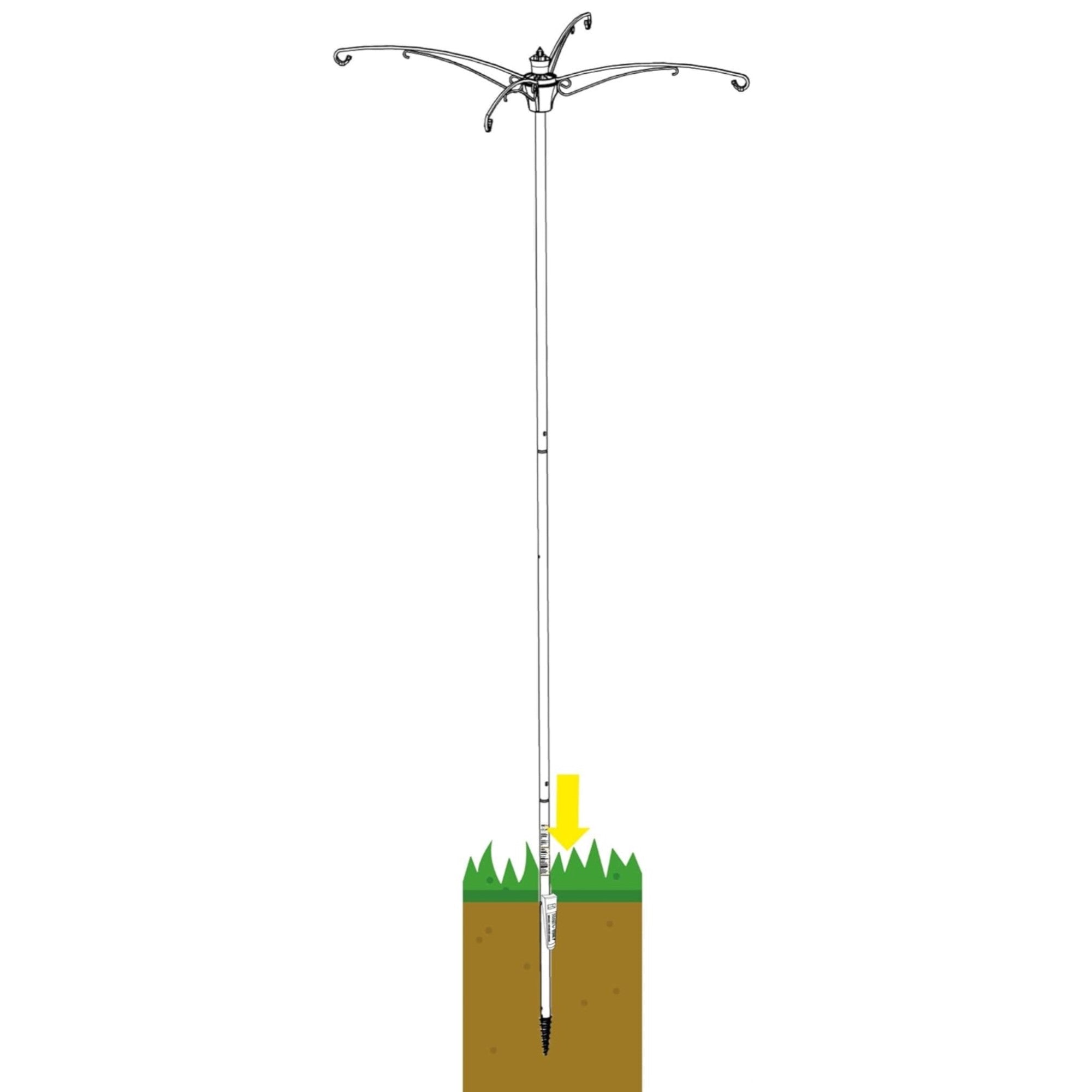 Brome BirdsUP Versa 4 Bird Feeder Pole Kit, 4-Arm Hanging Station, Black