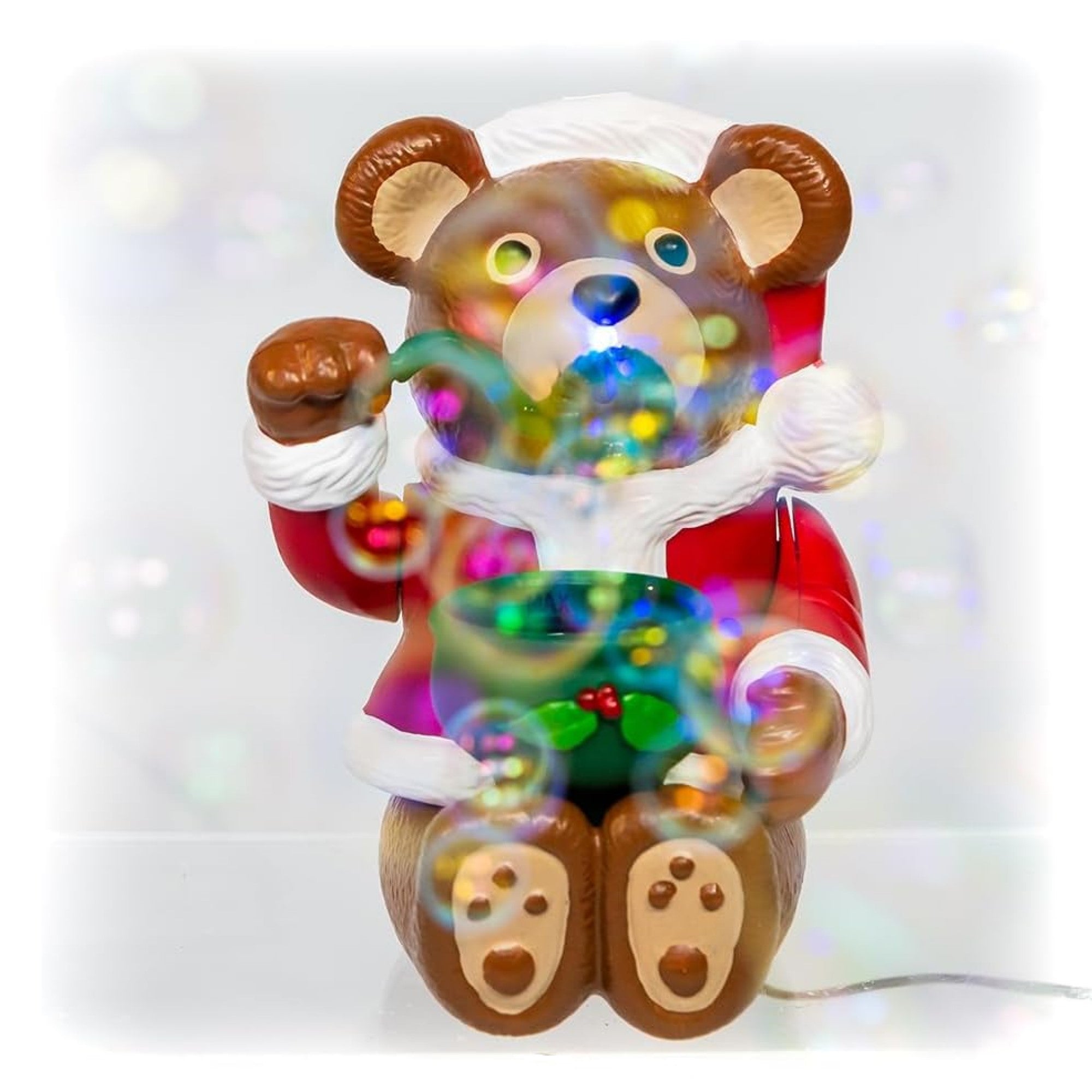 Kurt Adler Plastic Christmas Figurine, Bradley the Christmas Bubble Bear