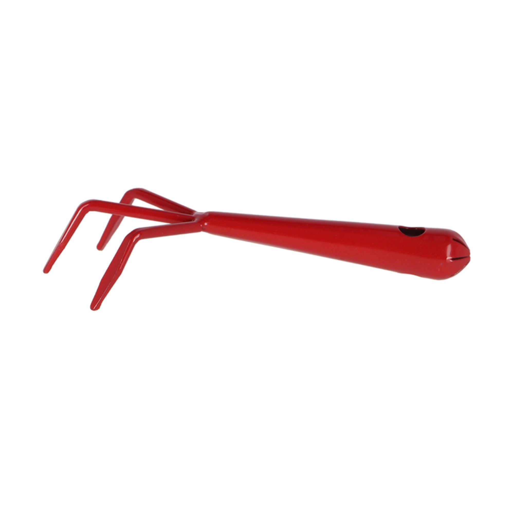 Esschert Design Small Steel Garden Fork for Soil Tilling and Weeding, Red 6"