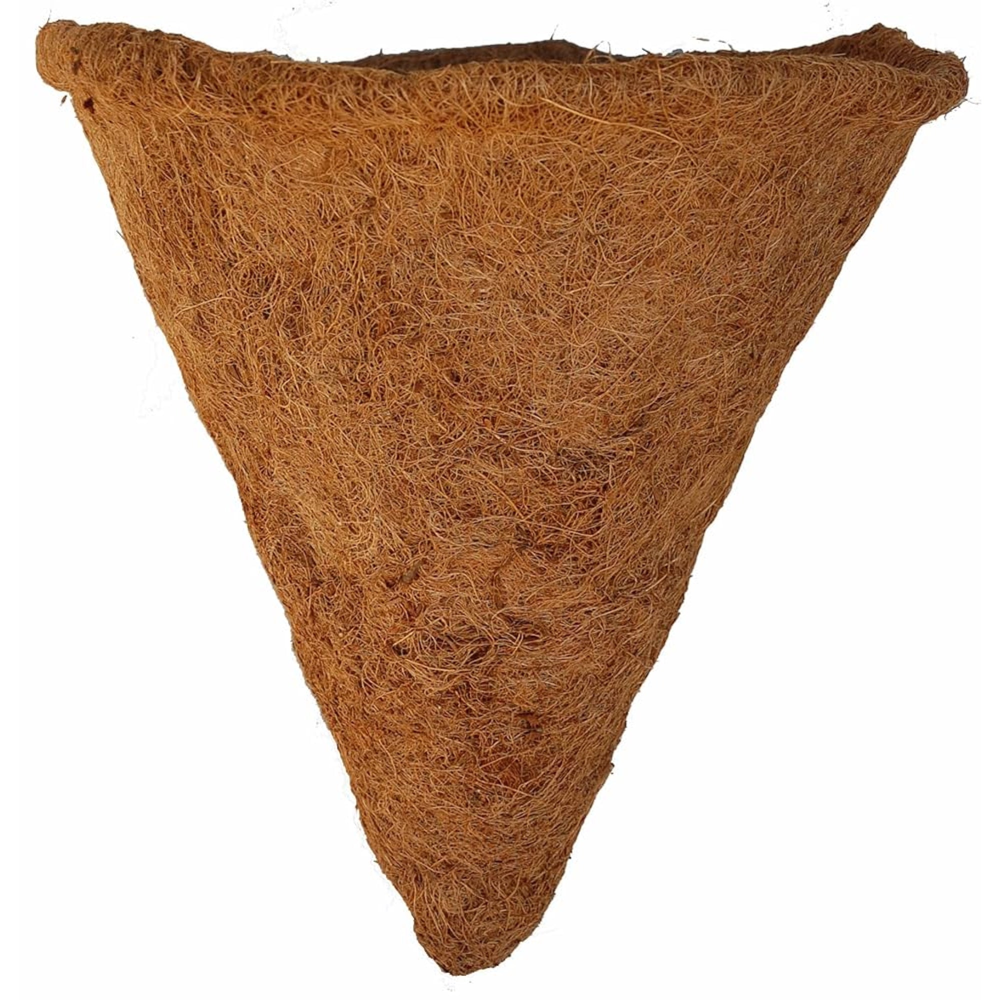 Bosmere Pre-Formed Cone Basket Coco Liner – Reusable Natural Coir with Soil Moist Mat, 14"