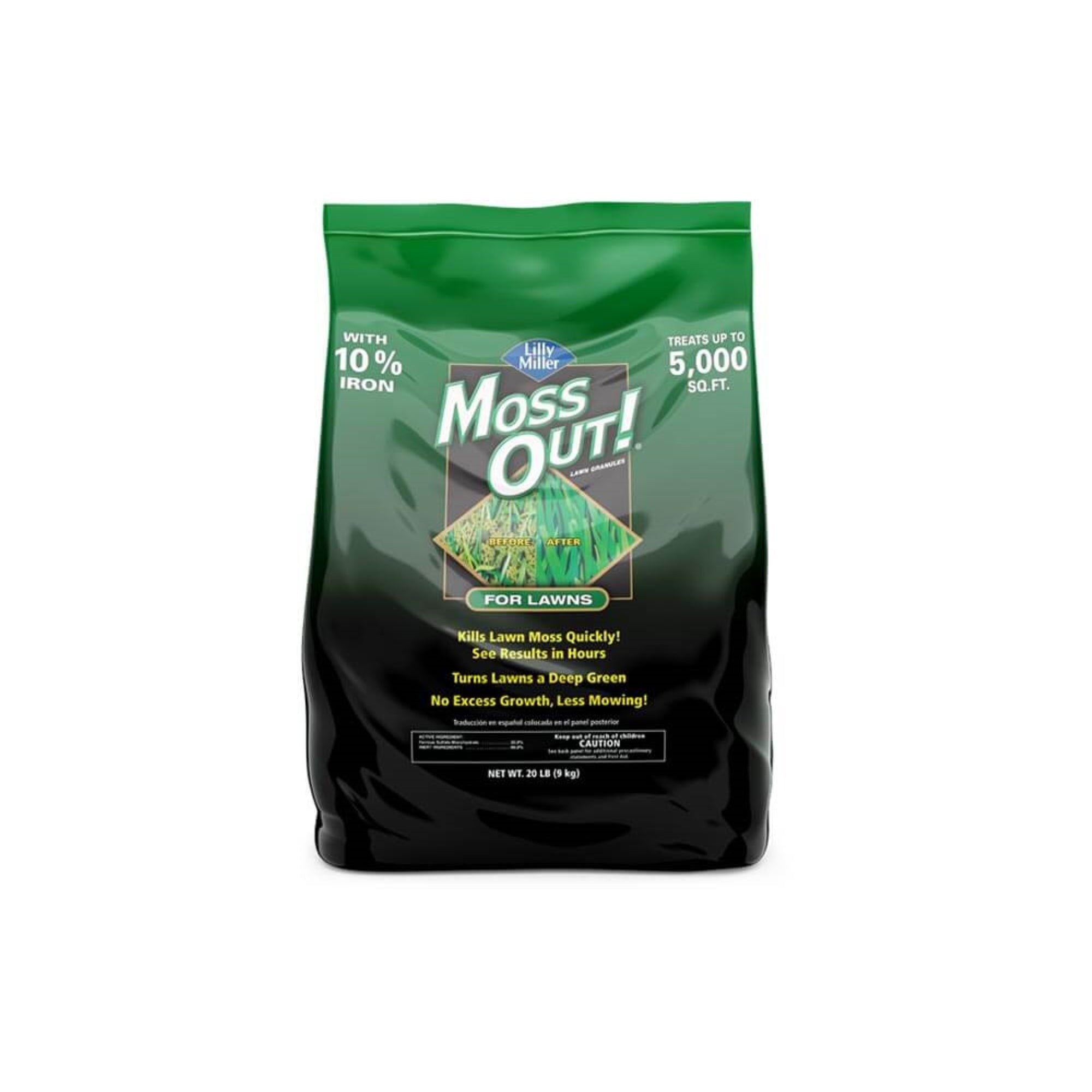 Lilly Miller Moss Out Herbicide Granules for Lawns, 5,000 sq ft, 20lbs