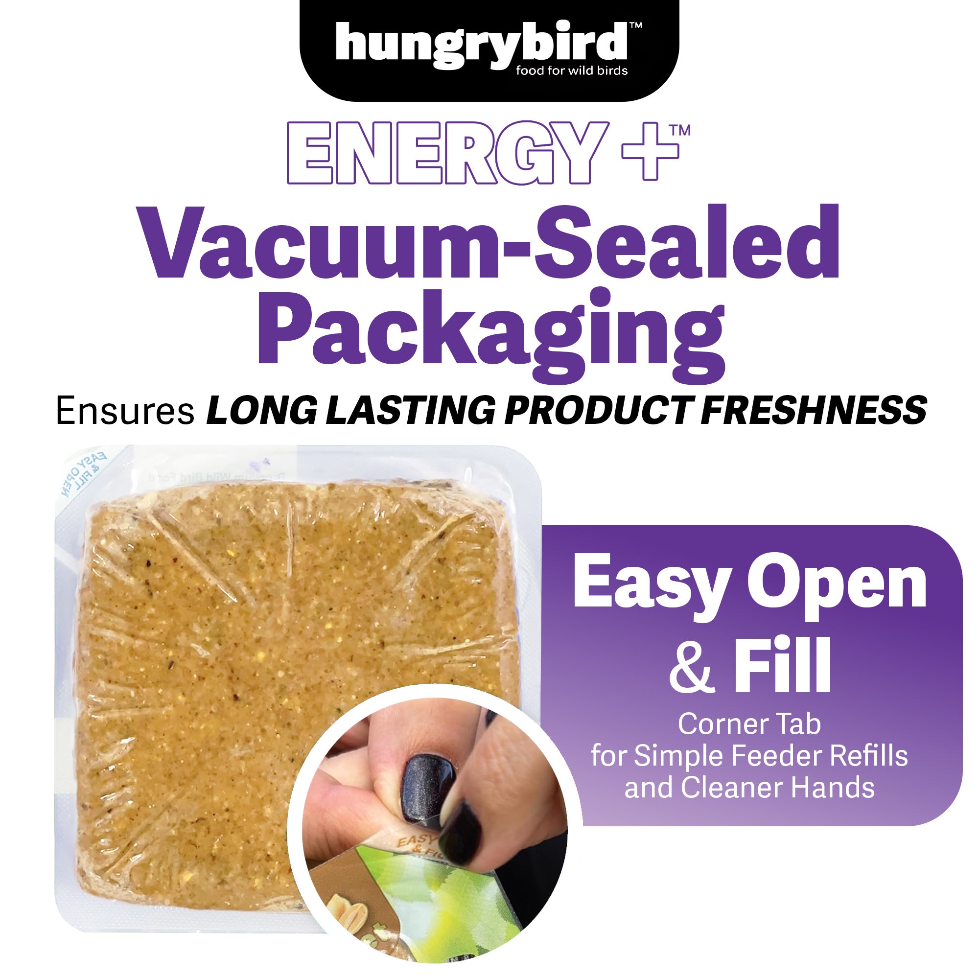 Hungrybird Energy+ No-Melt, High-Protein Suet Cake with Berry Filling