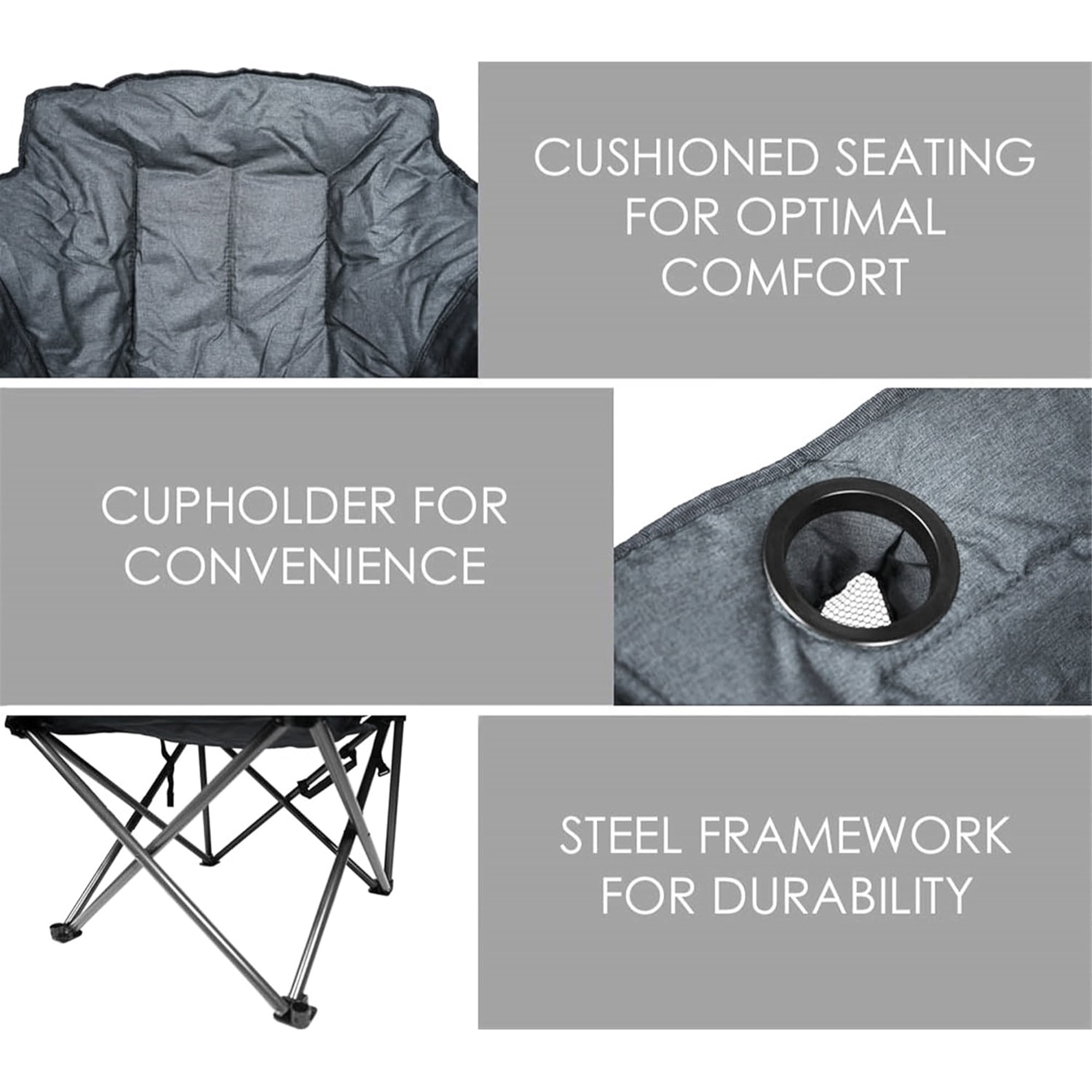 Zenithen Limited Alternative Club Portable Folding Outdoor Camping Chair, Navy Blue