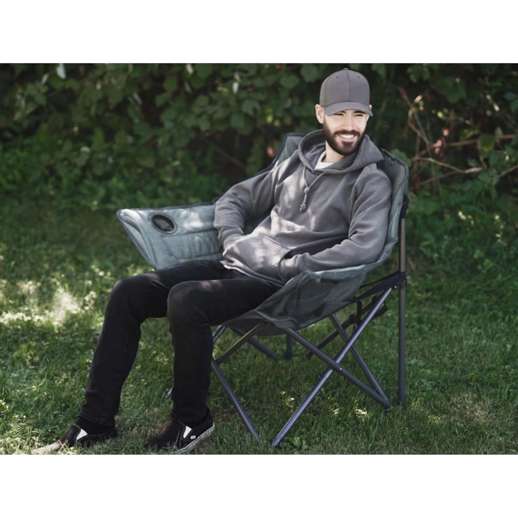 Zenithen Limited Alternative Club Portable Folding Outdoor Camping Chair, Navy Blue