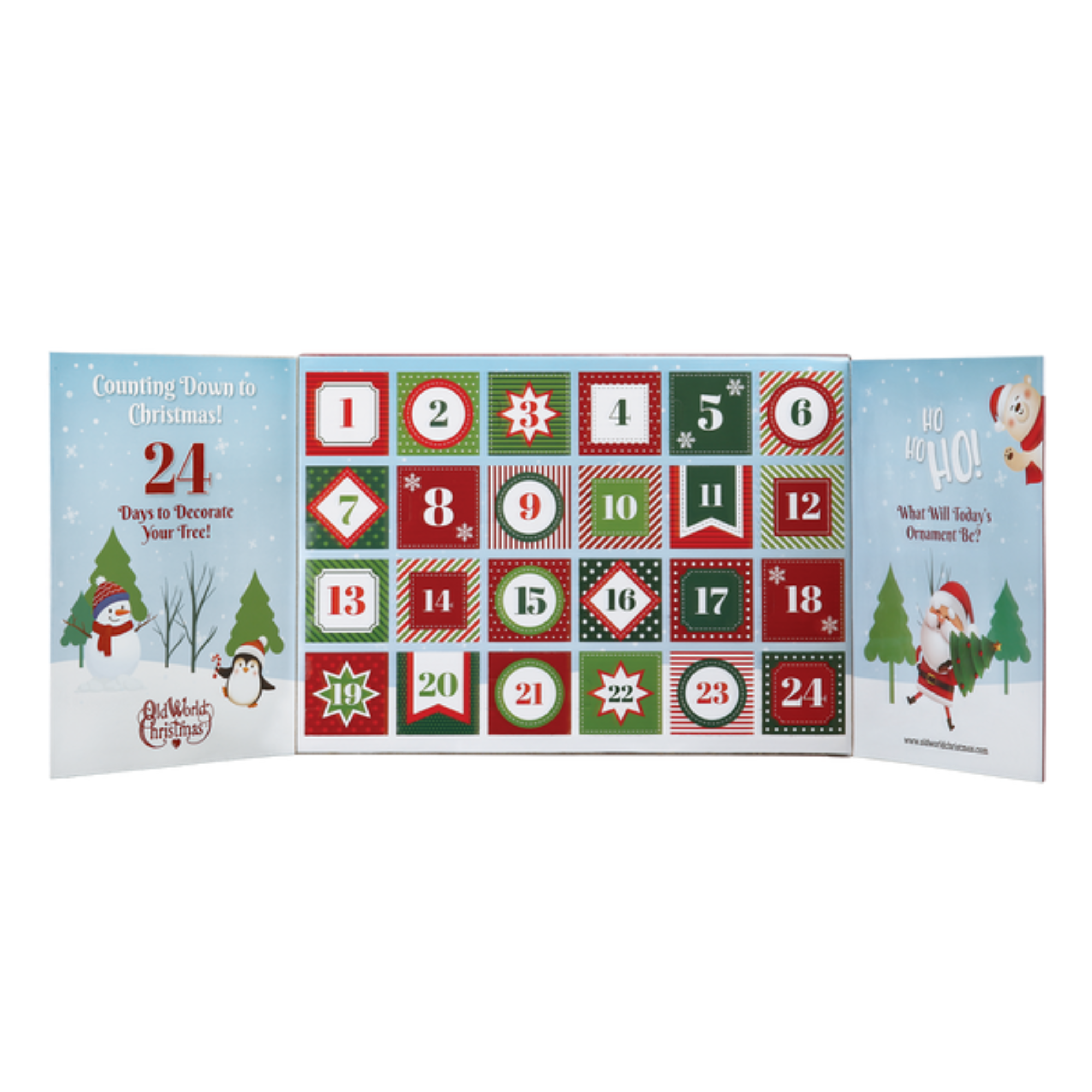 Old World Christmas Ornament Advent Calendar with 24 Flexible Resin Ornaments