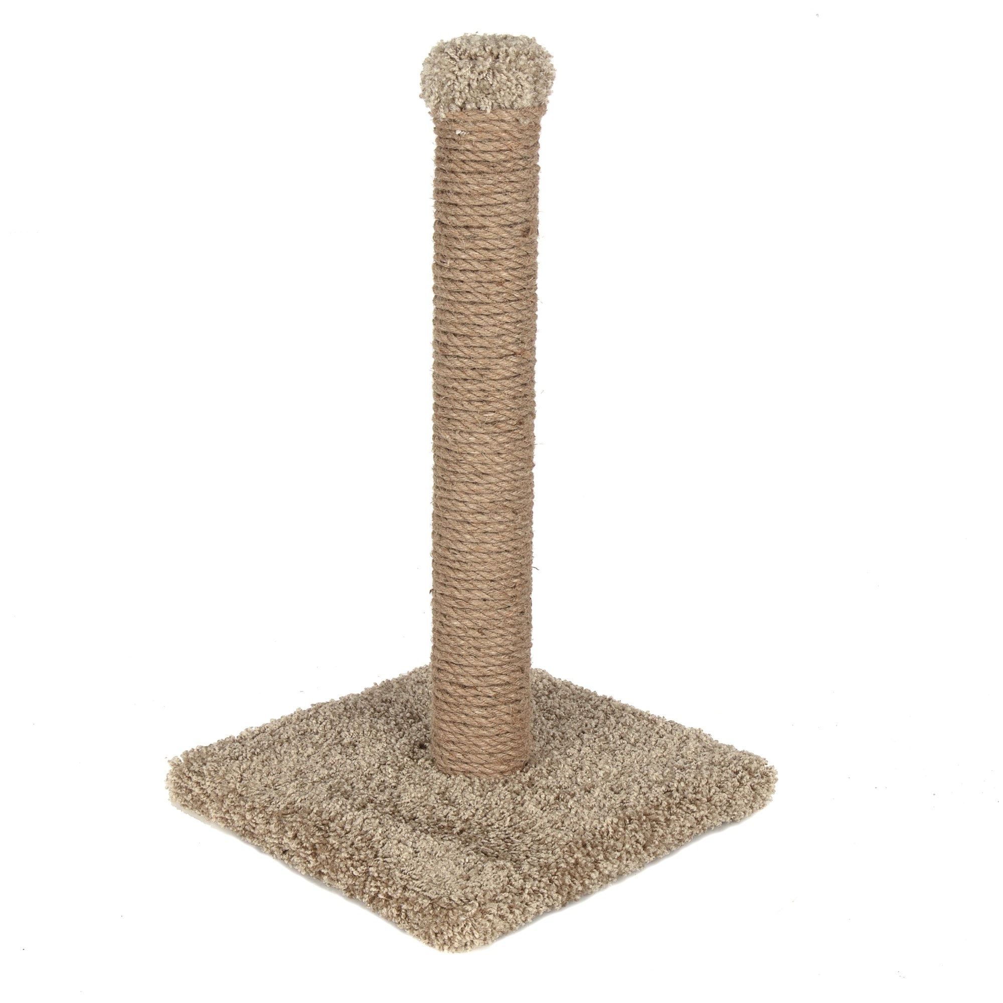 Ware Pet Products Rope Scratching Post with Carpeted Base for Cats, 21”
