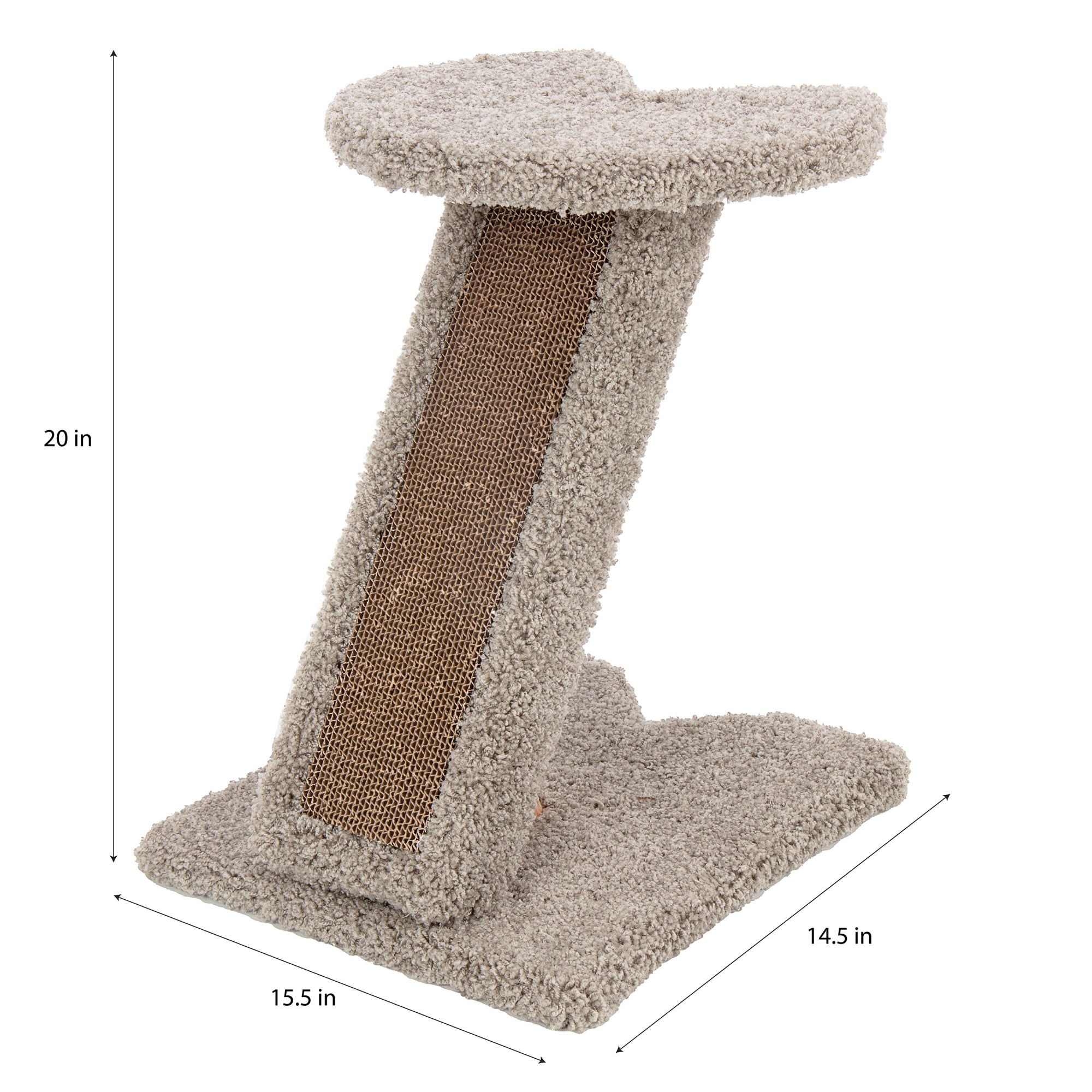Ware Products Corner Scratch with Cardboard and Carpet for Cats, 20" Height