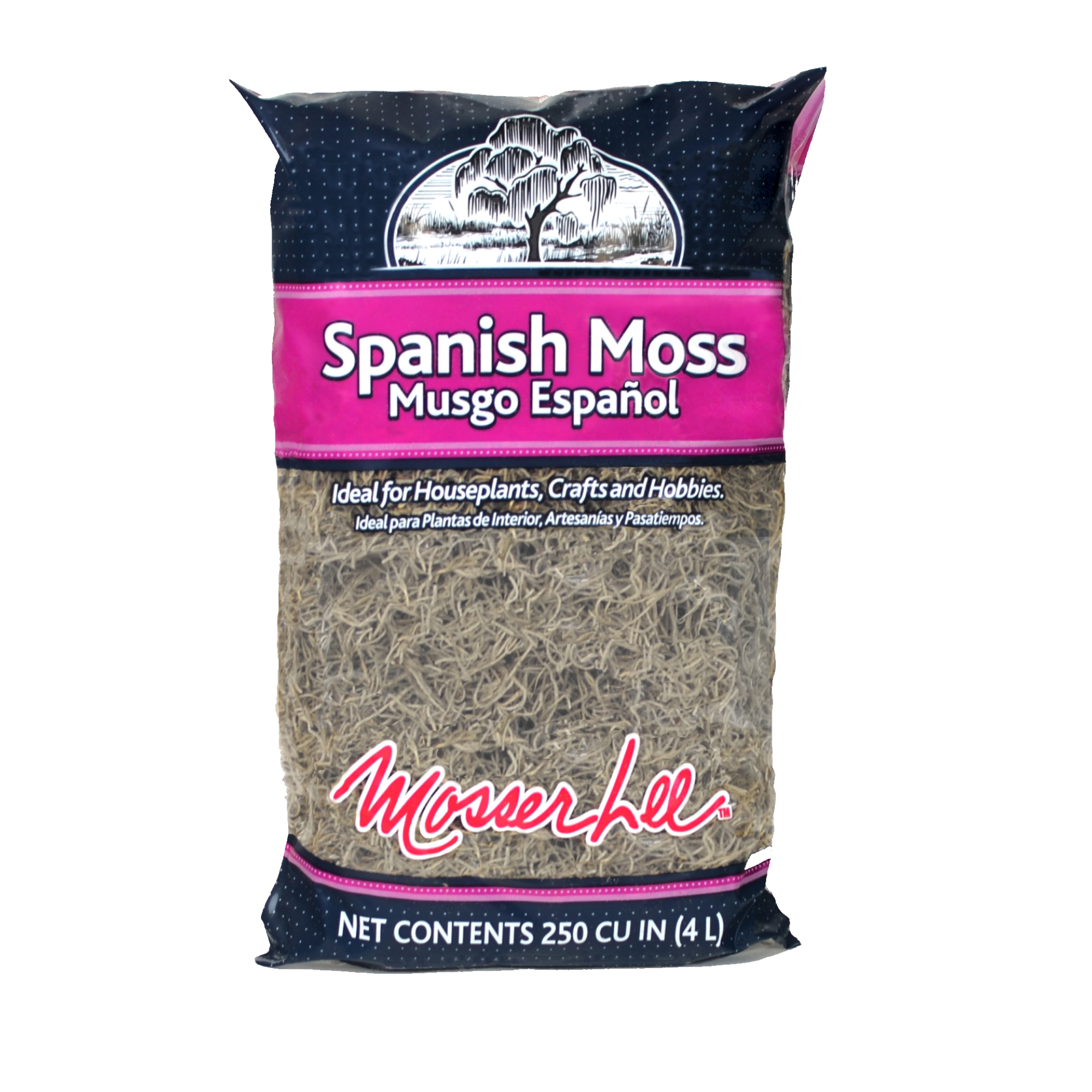 Mosser Lee Spanish Moss for Planters & Crafts, Naturally Colored, 250 Cubic Inch