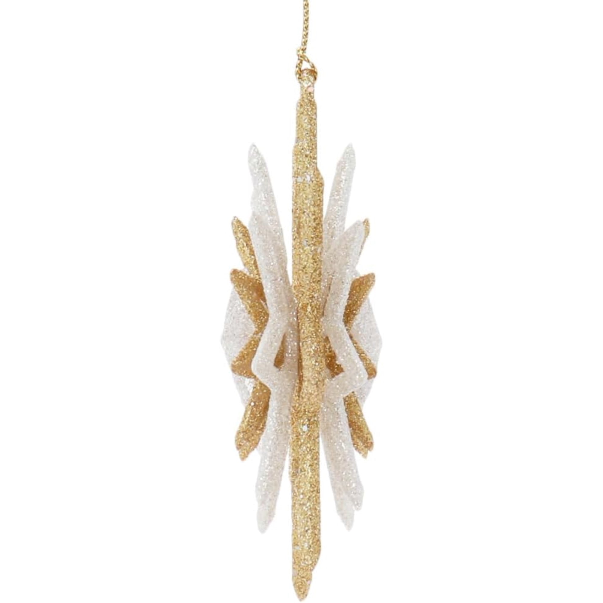 Kurt Adler Acrylic Ornaments for Christmas Tree, Gold and Silver Glittered Sunflowers & Snowflakes (Set of 6)