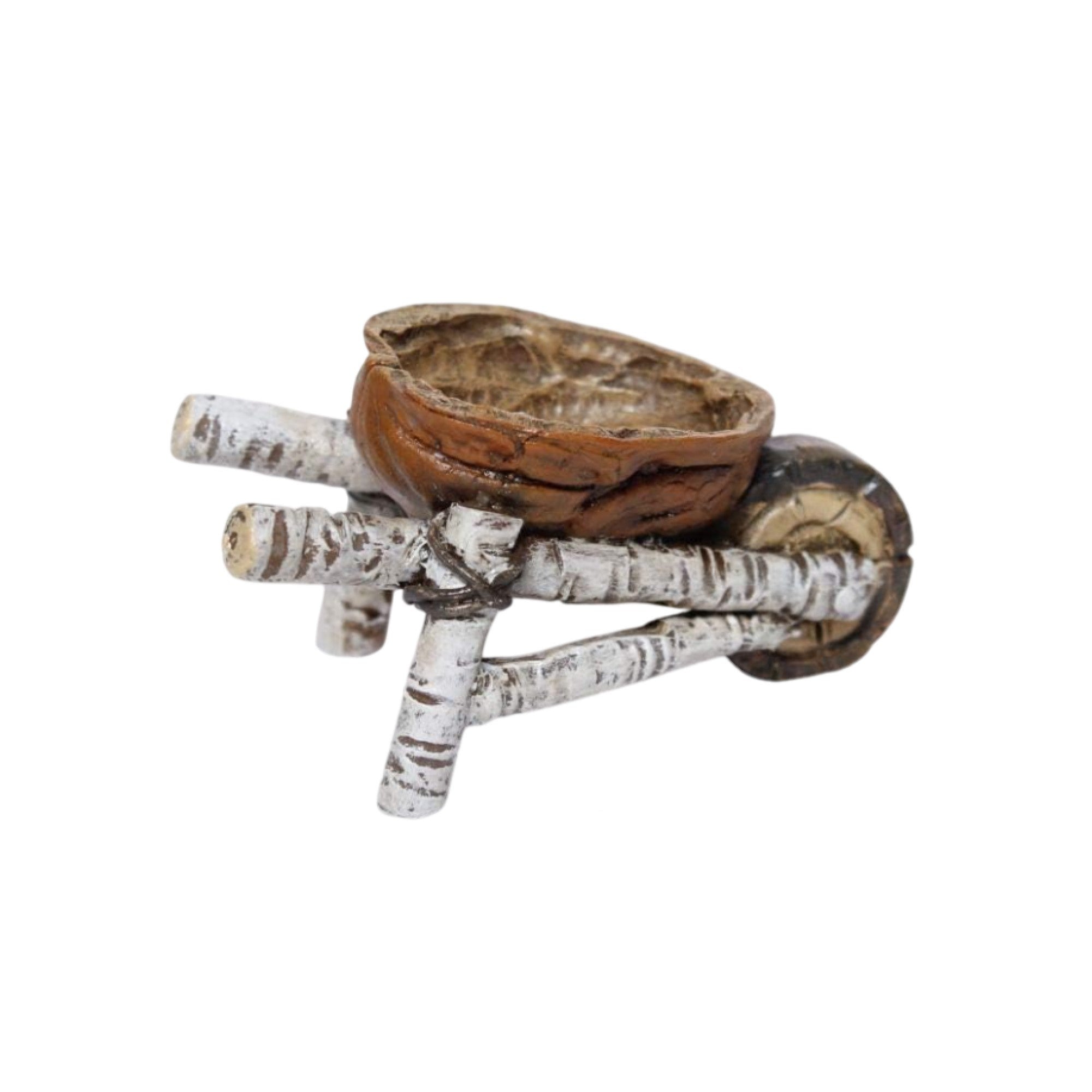Marshall Home & Garden Fairy Garden Woodland Knoll Collection, Walnut Wheelbarrow