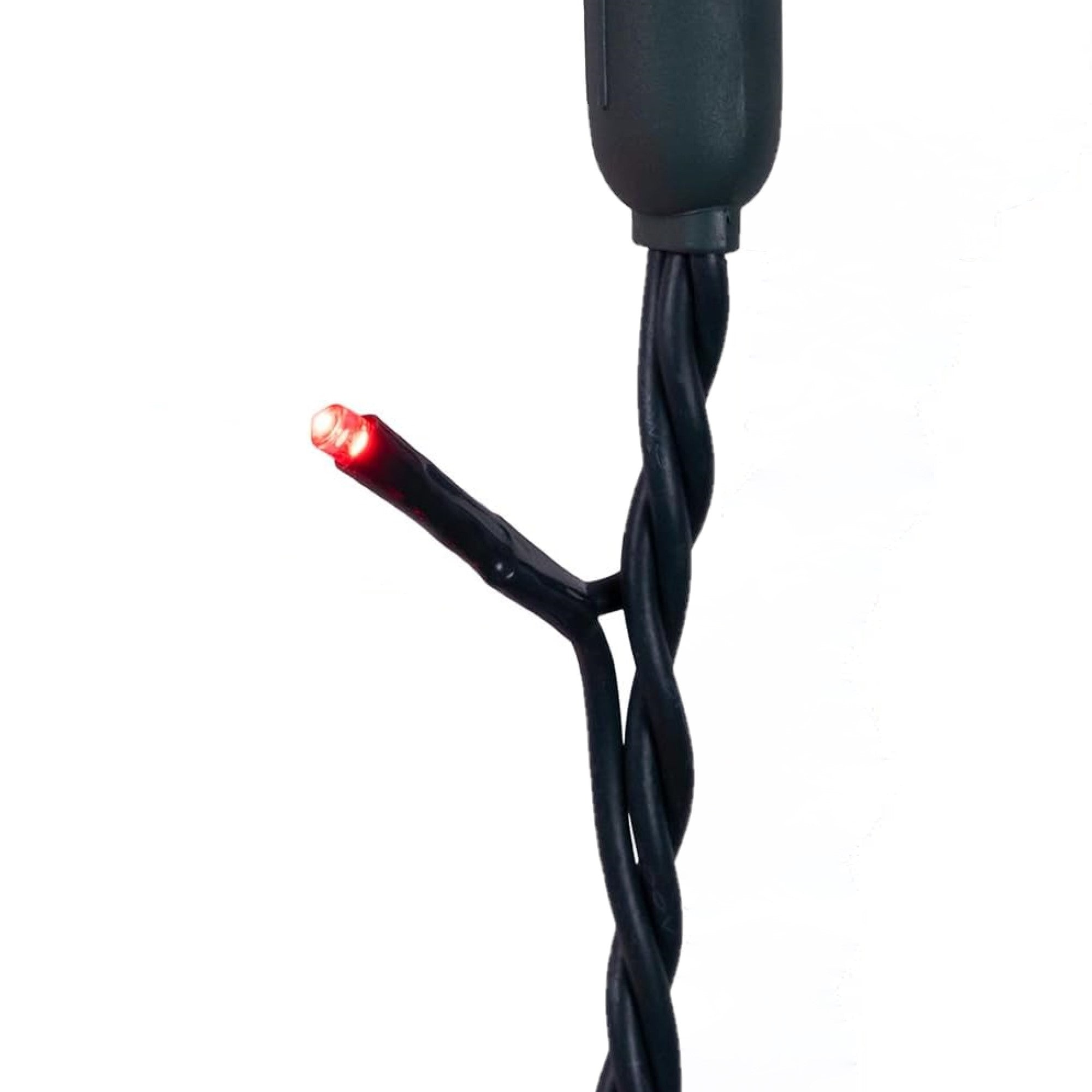 Kurt Adler Indoor/Outdoor Jingle Bright LED Light Set, 100 LED Lights on Green Wire, Red, 17ft