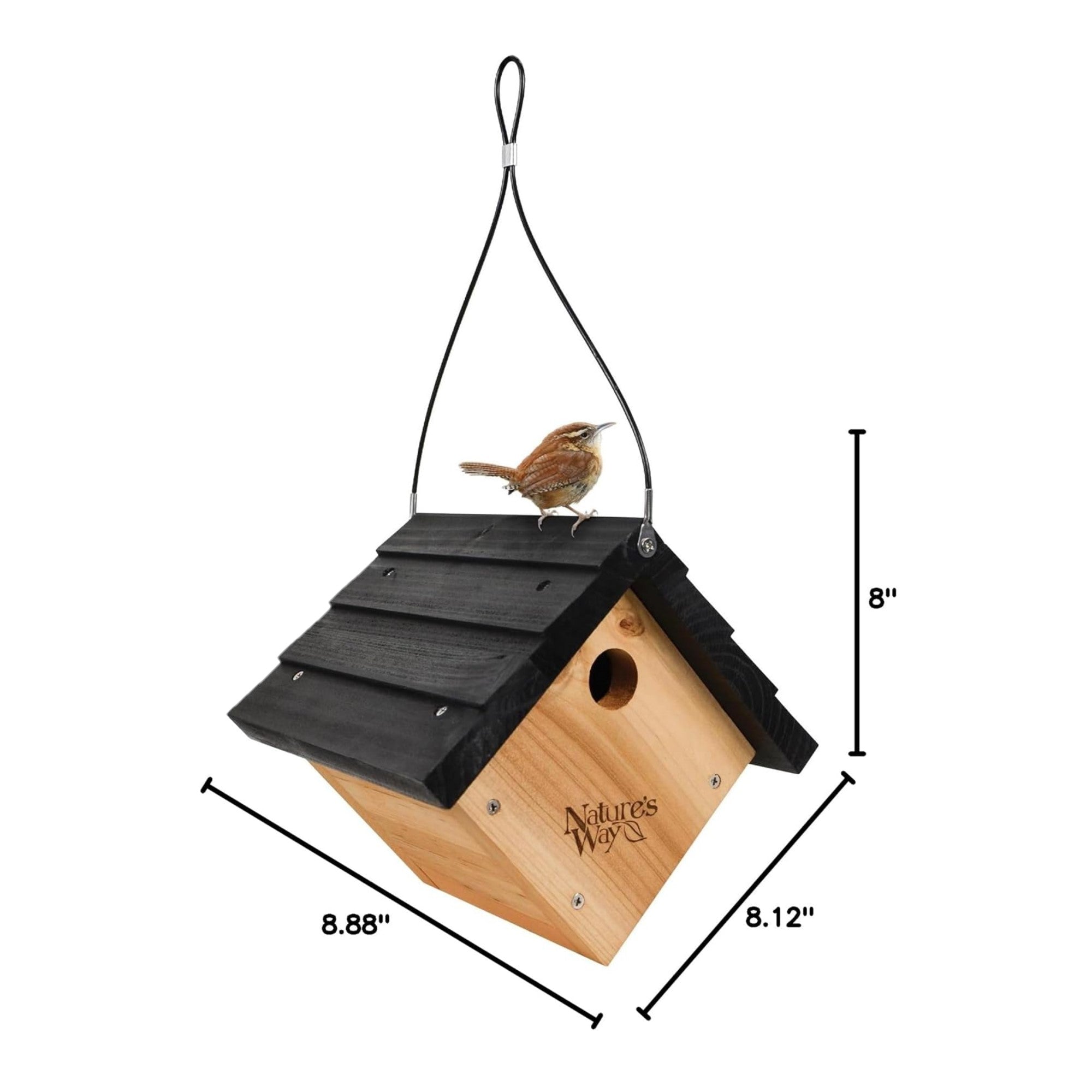Nature's Way Cedar Wren Bird House, Brown/Black