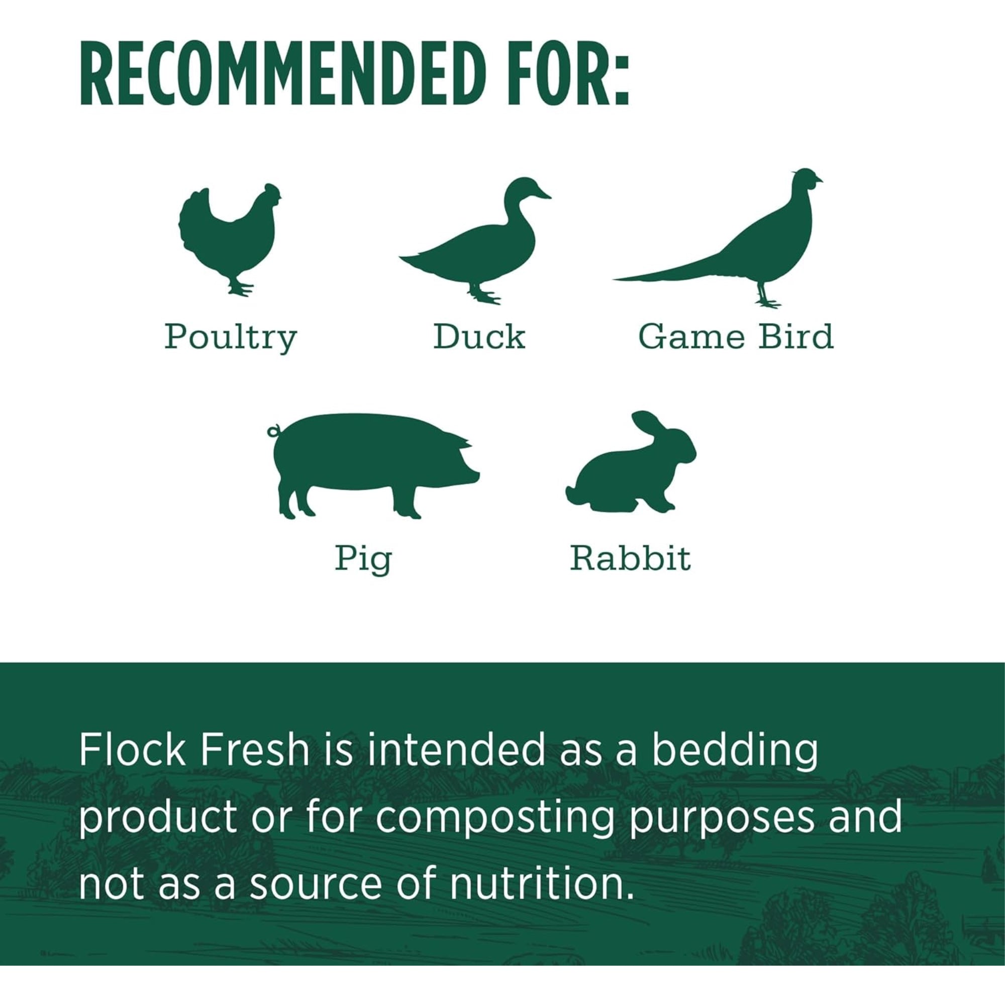 Standlee Premium Products, Flock Fresh Poultry Bedding, Compressed, 2 cu ft (Expanded 10 cu ft)
