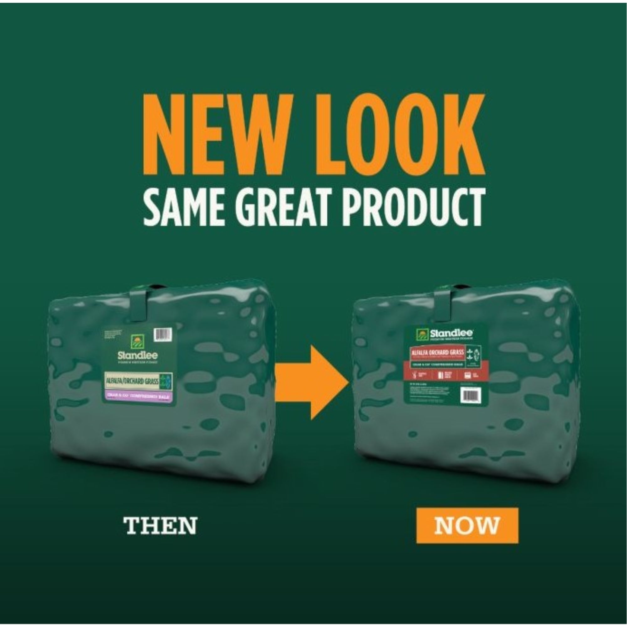 Standlee Premium Western Forage, Alfalfa/Orchard Grass, Grab & Go Compressed Bale, 50lb