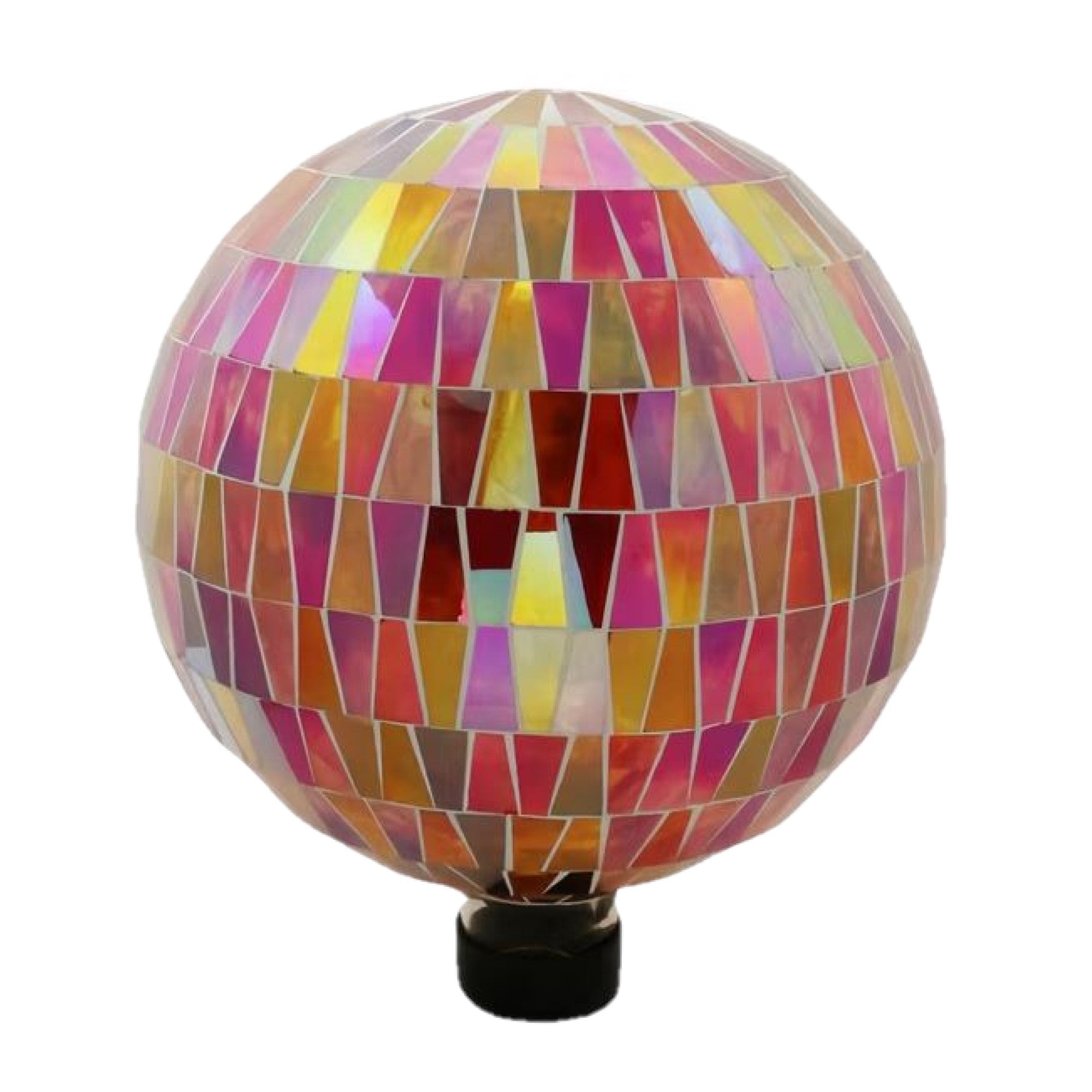 Very Cool Stuff Mosaic Glass Gazing Globe with Hanging Chain, Red Tile, 10in