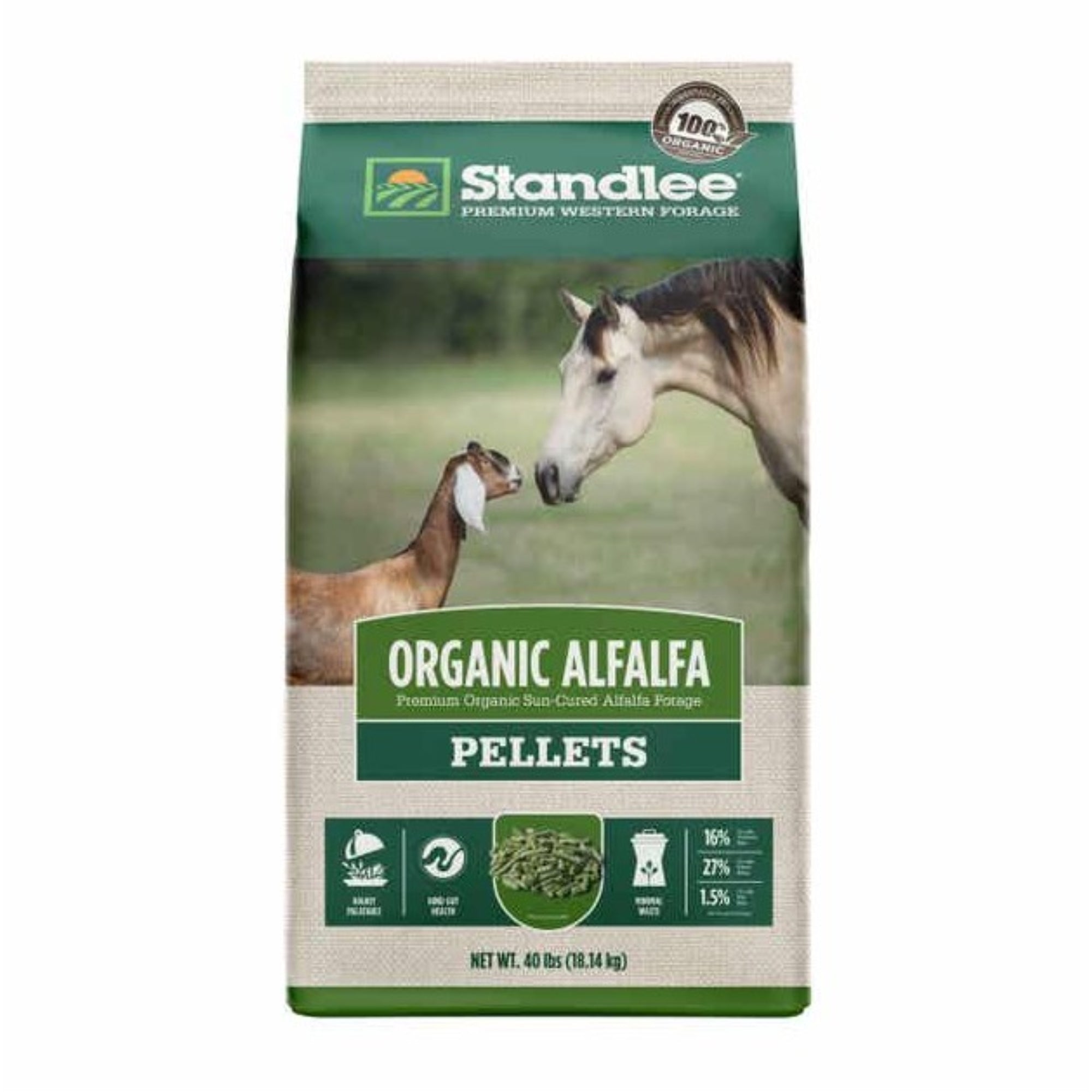 Standlee Premium Western Forage, Organic Alfalfa Pellets, 40lb