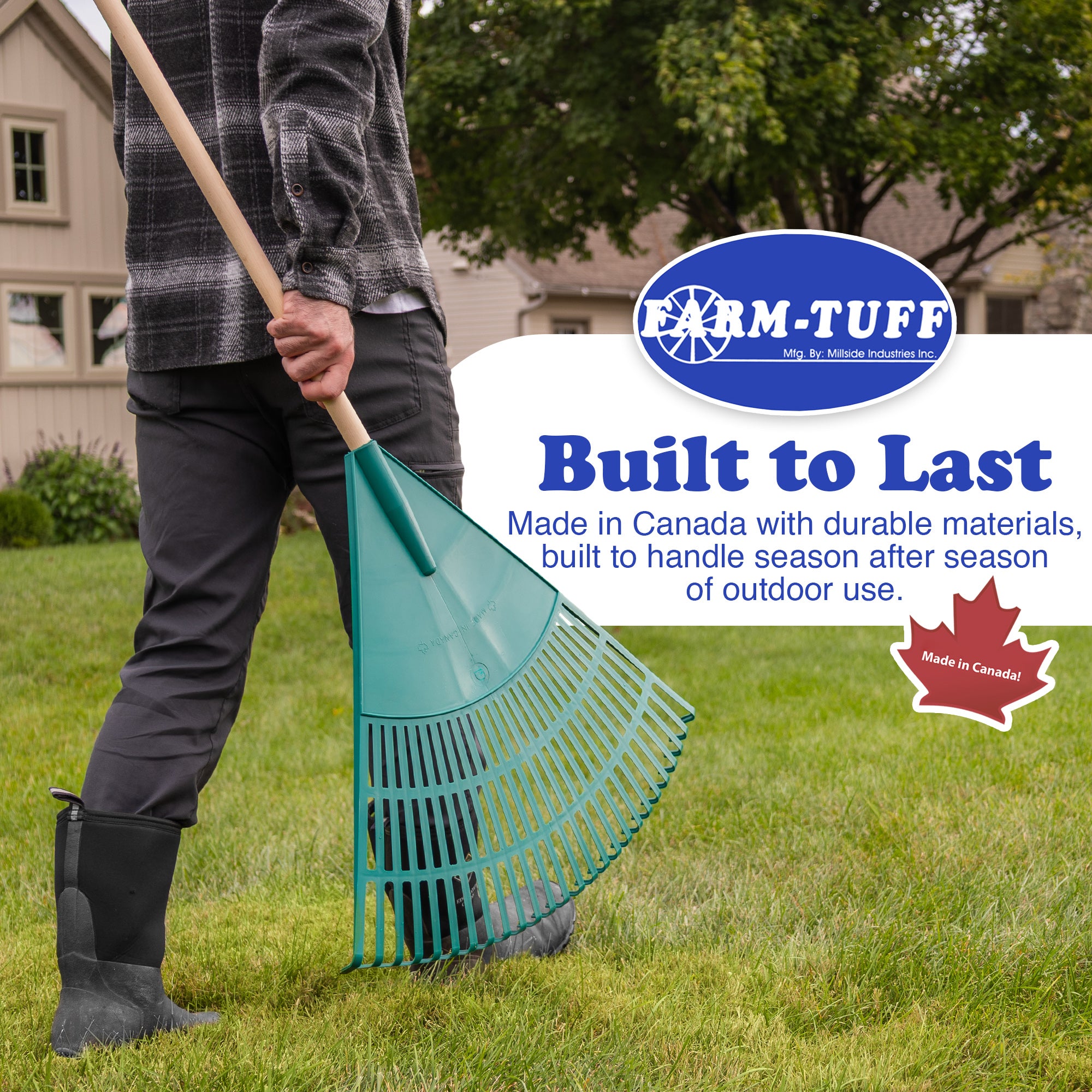 FARM-TUFF Hardwood Leaf & Lawn Rake, 24in