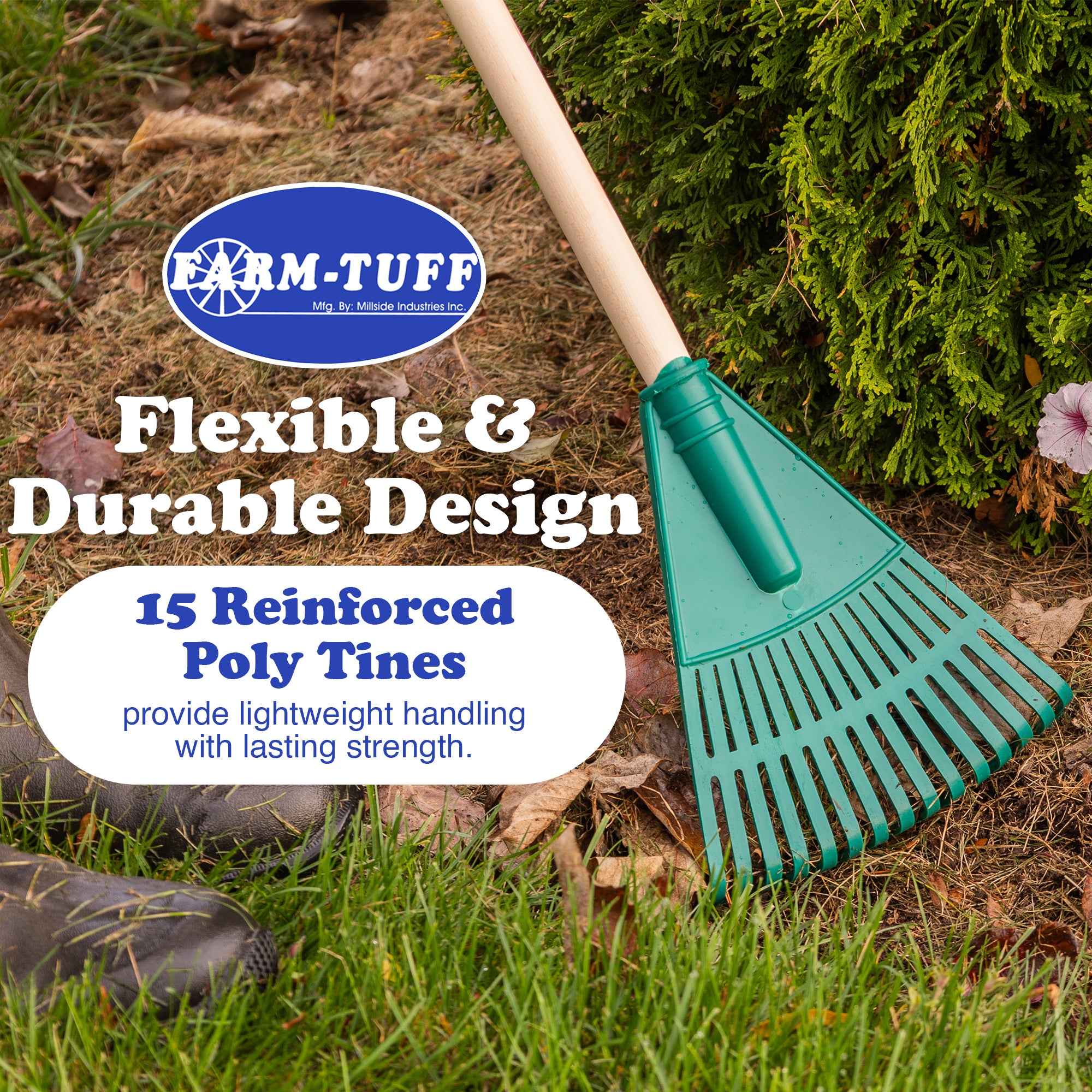 FARM-TUFF Hardwood Garden Rake, 8in