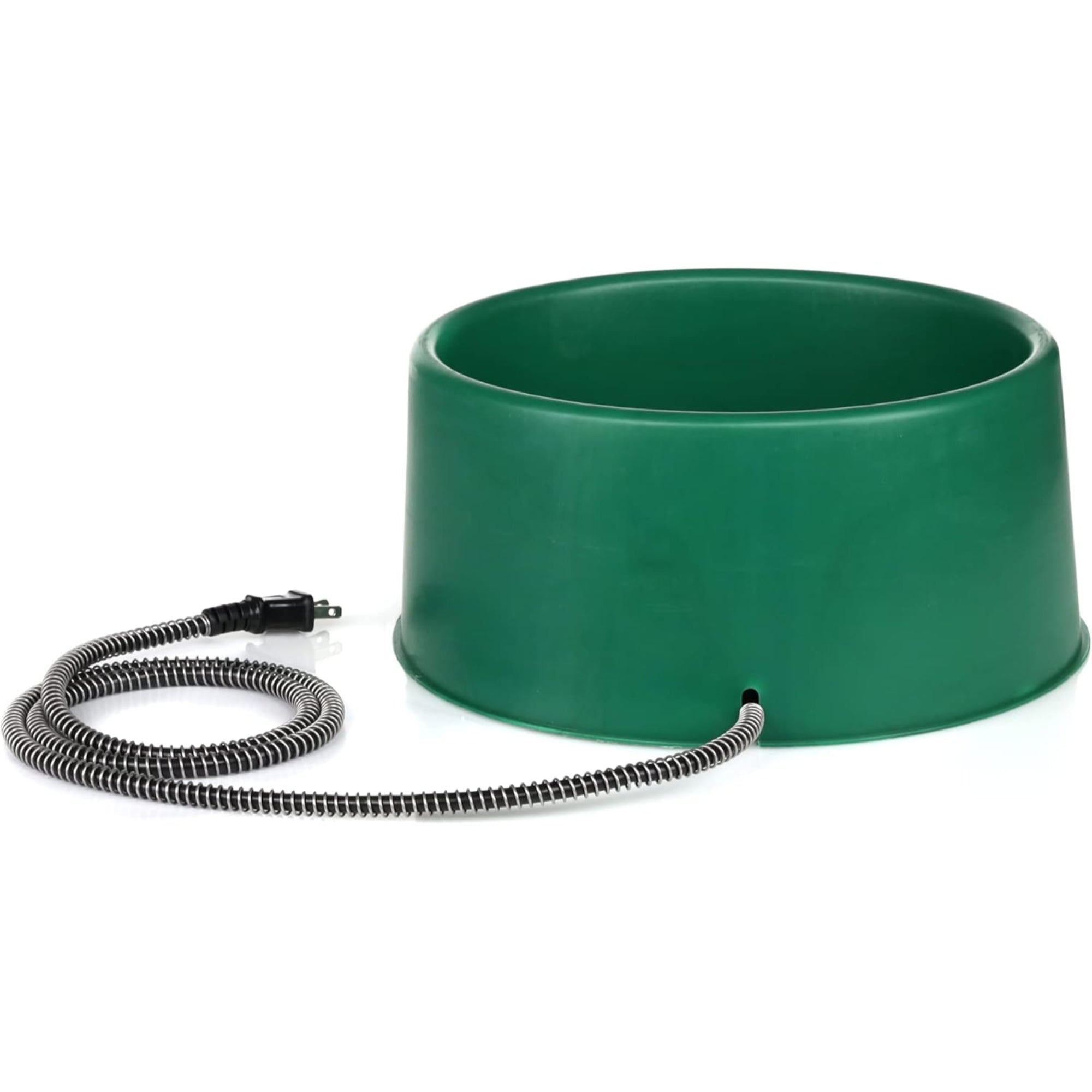 Farm Innovators 60W Round Heated Pet Bowl – Thermostatic, Anti-Chew Cord, Green, 1.5 Gallon