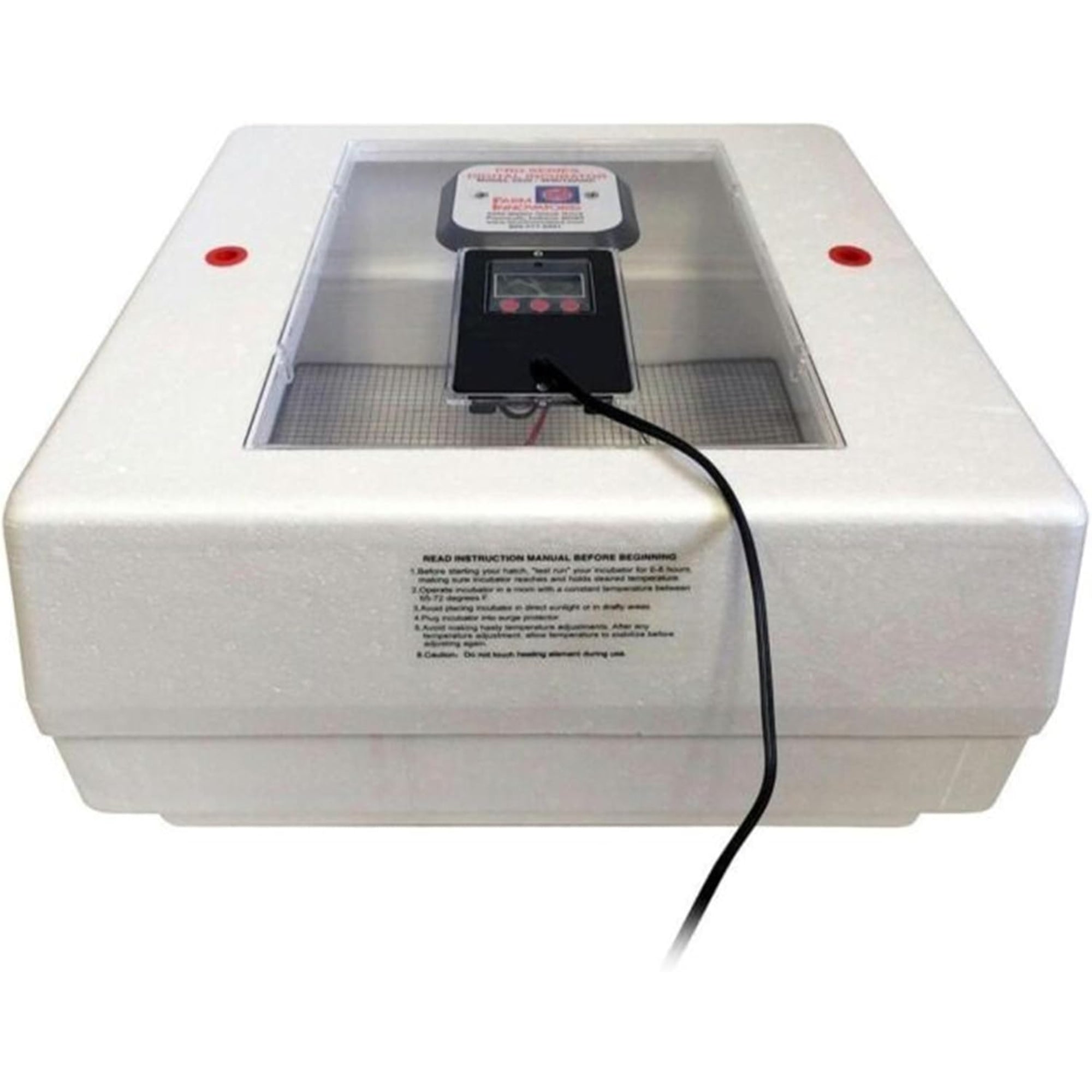 Farm Innovators Heated Digital Air Incubator – 40W, Circulated Air, 4-Dozen Egg Capacity, White