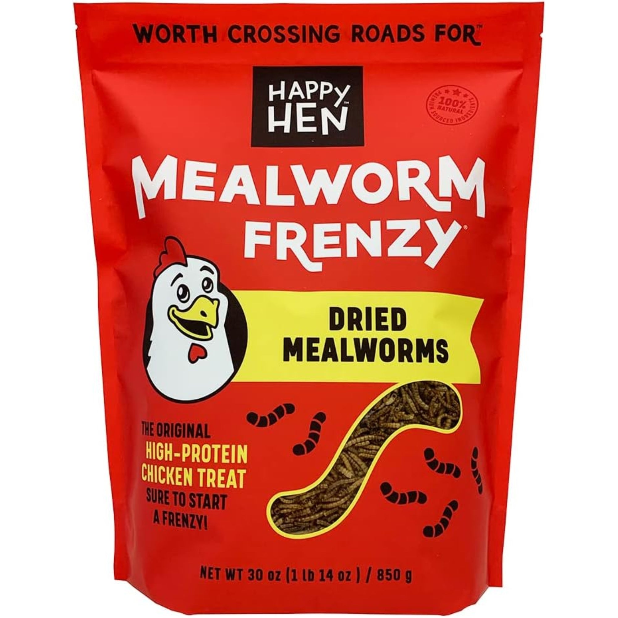 Happy Hen Treats Mealworm Frenzy - 100% Natural Dried Mealworms - High-Protein Poultry Snack