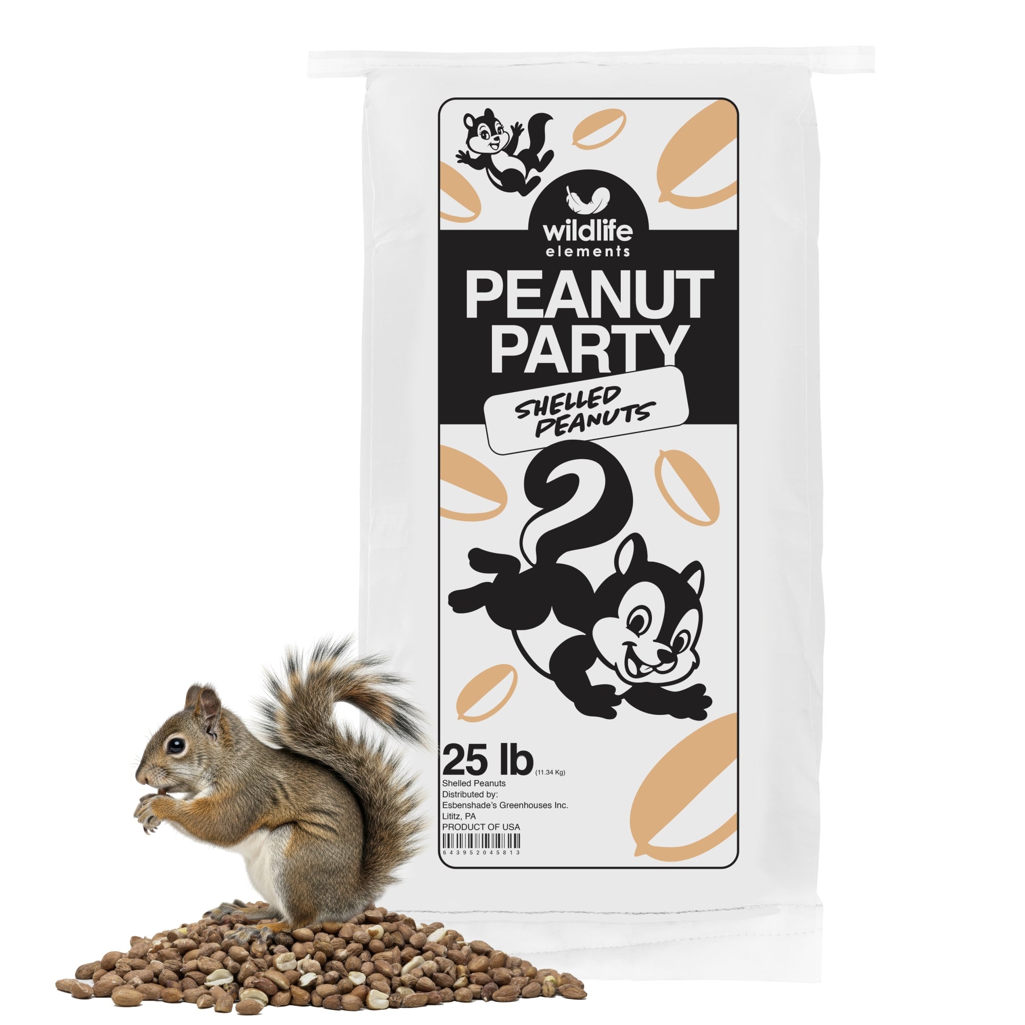 Wildlife Elements Peanut Party Raw Shelled Peanuts – Natural, Nutrient-Rich Wildlife Food for Birds, Squirrels & Waterfowl, 25lb