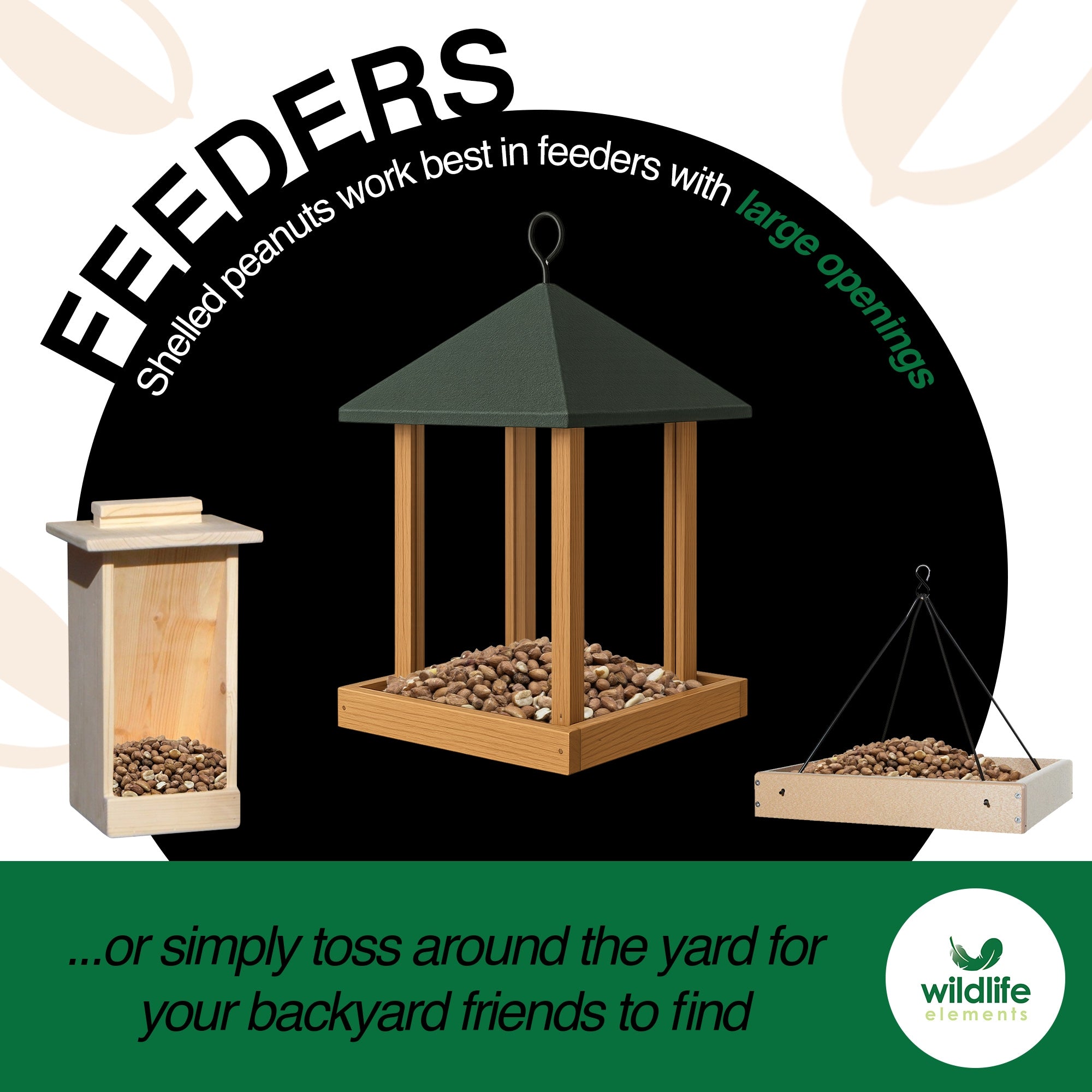 Wildlife Elements Peanut Party Raw Shelled Peanuts – Natural, Nutrient-Rich Wildlife Food for Birds, Squirrels & Waterfowl, 25lb