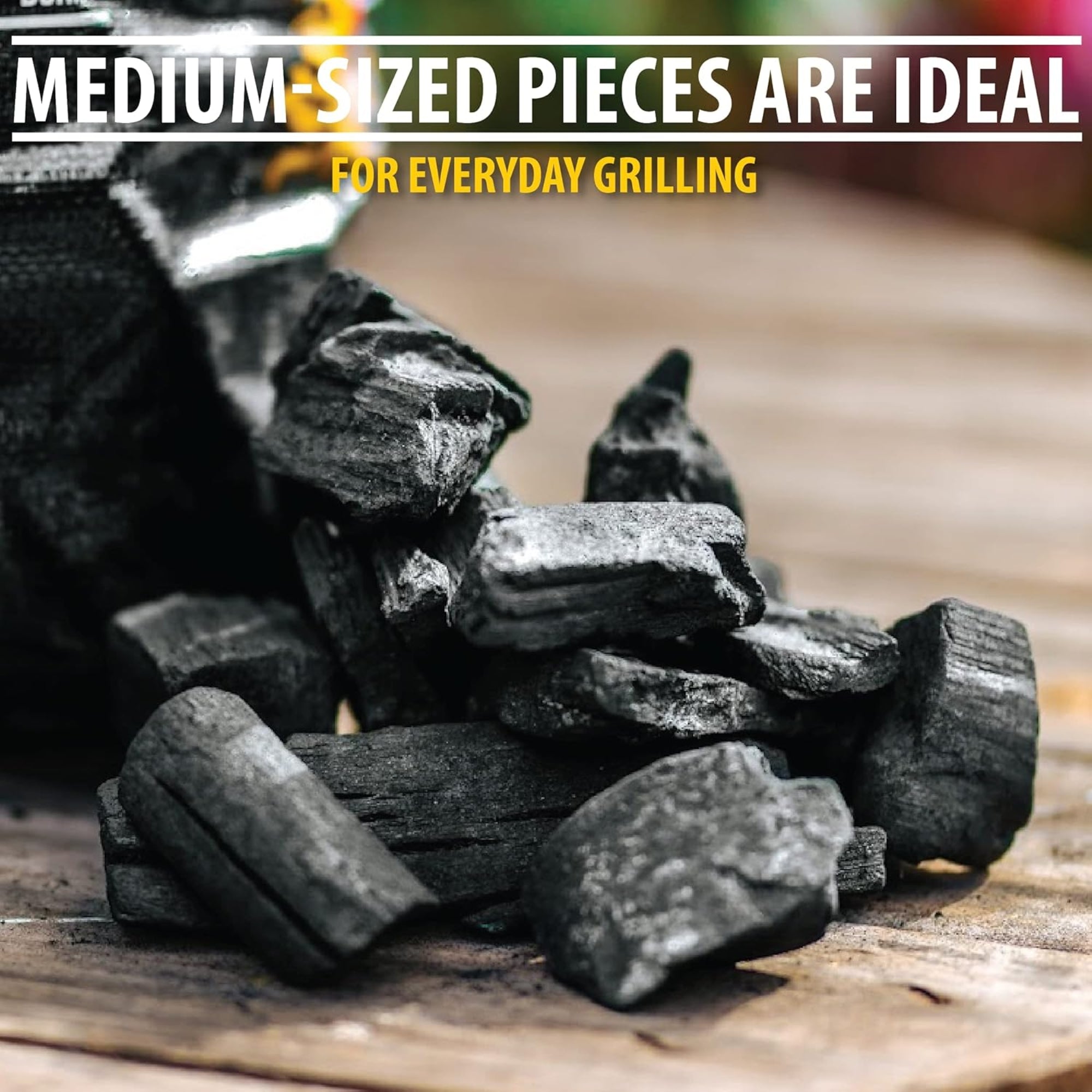 Fogo Premium Hardwood Medium-Sized Lump Charcoal, Black Bag, 17.6 Pounds