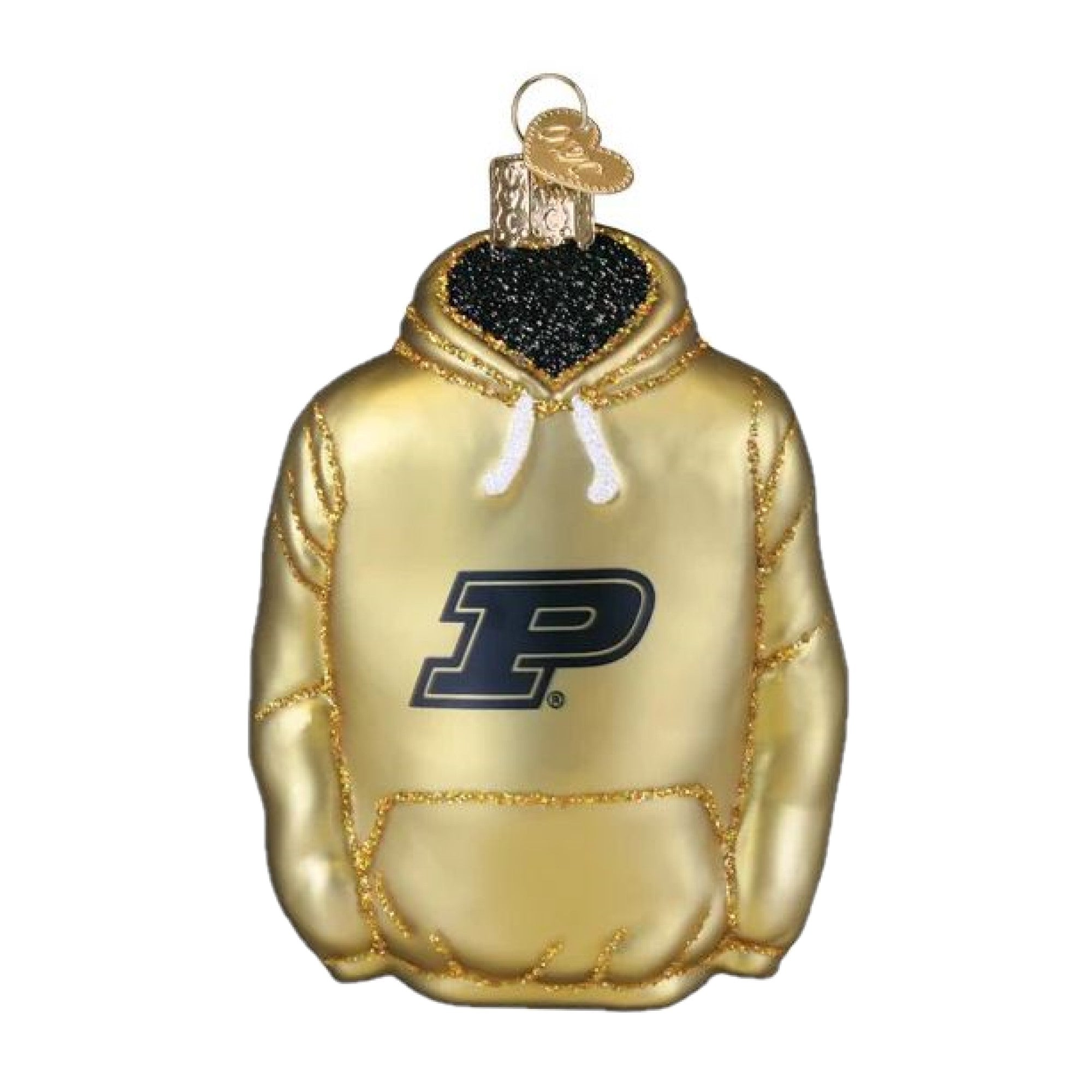 Old World Christmas Blown Glass Ornament for Christmas Tree, Purdue Hoodie
