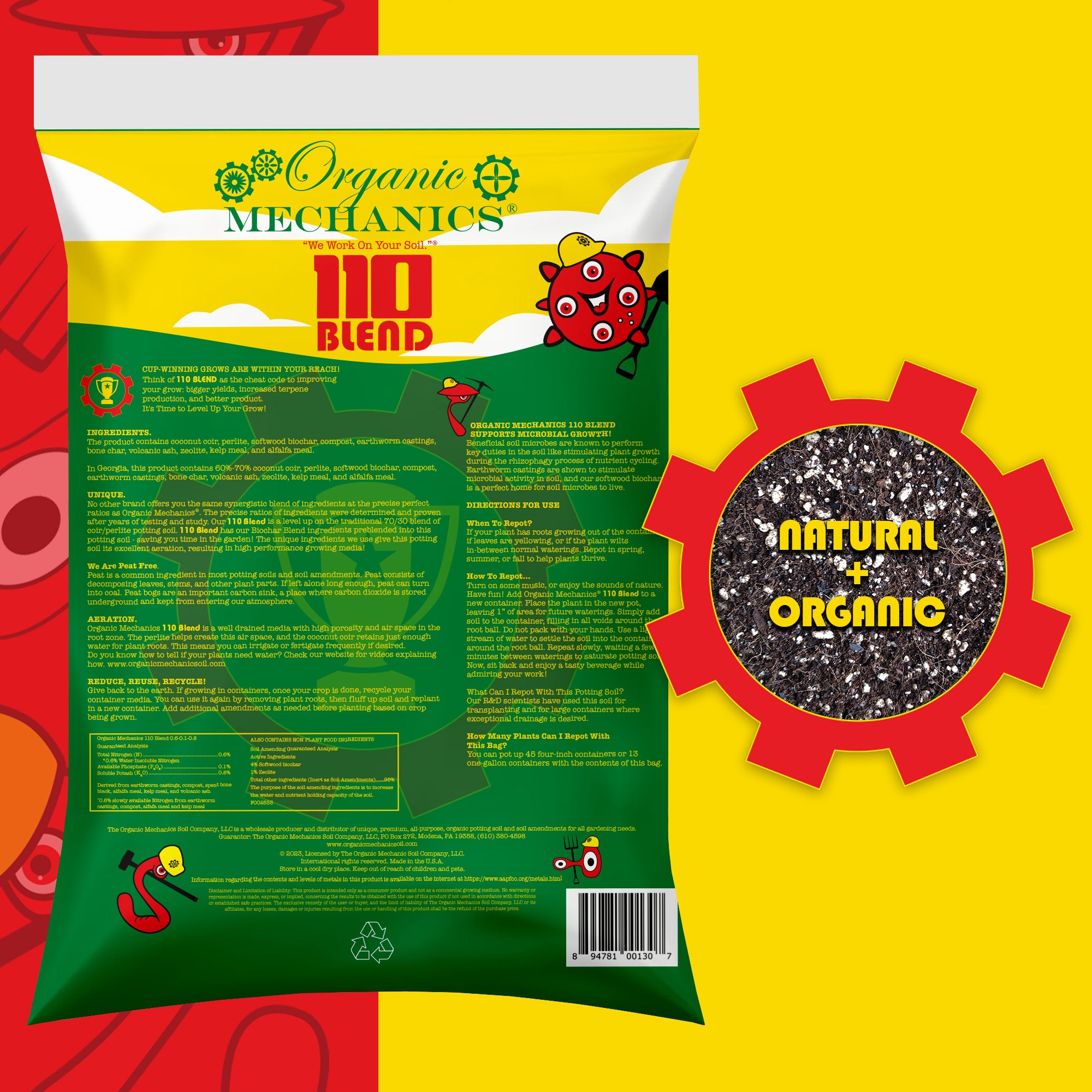 Organic Mechanics 110 Blend Organic Potting Soil, 1.76 cu ft