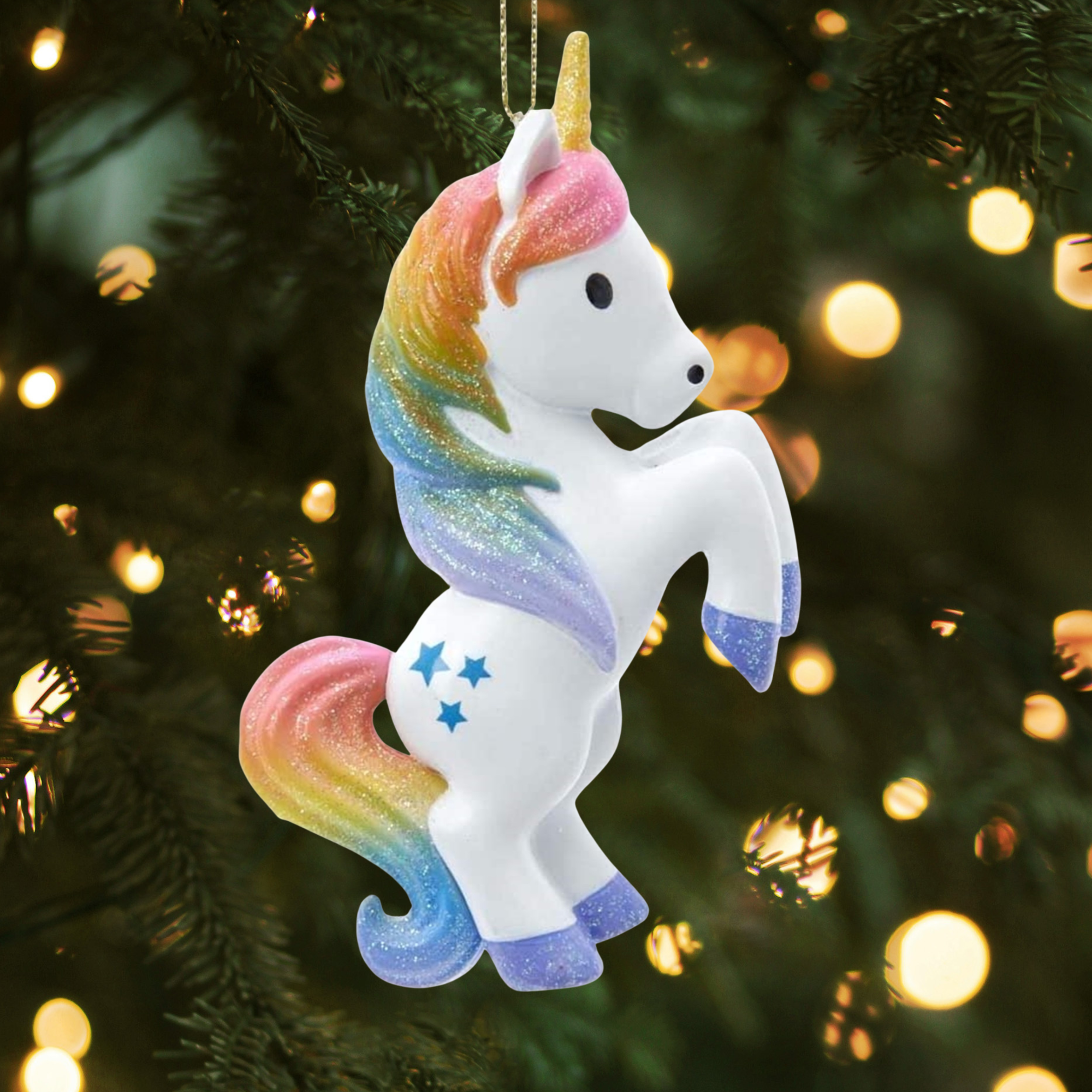 Kurt Adler Plastic Ornament for Christmas Tree, Unicorn