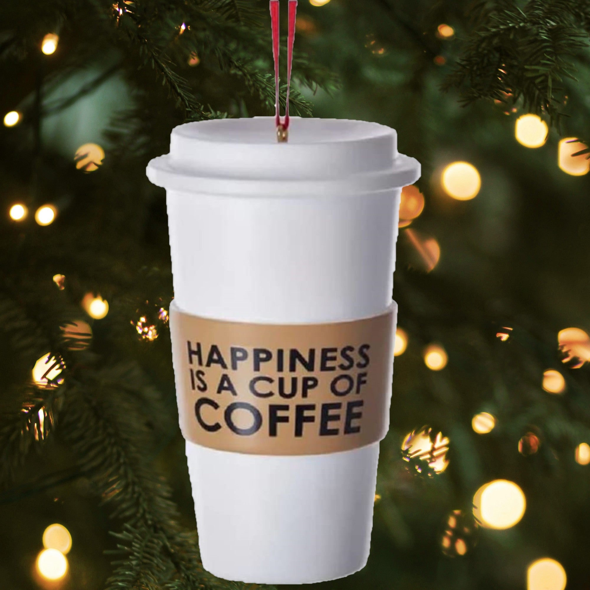 Kurt Adler Resin Ornament for Christmas Tree, Cup of Coffee