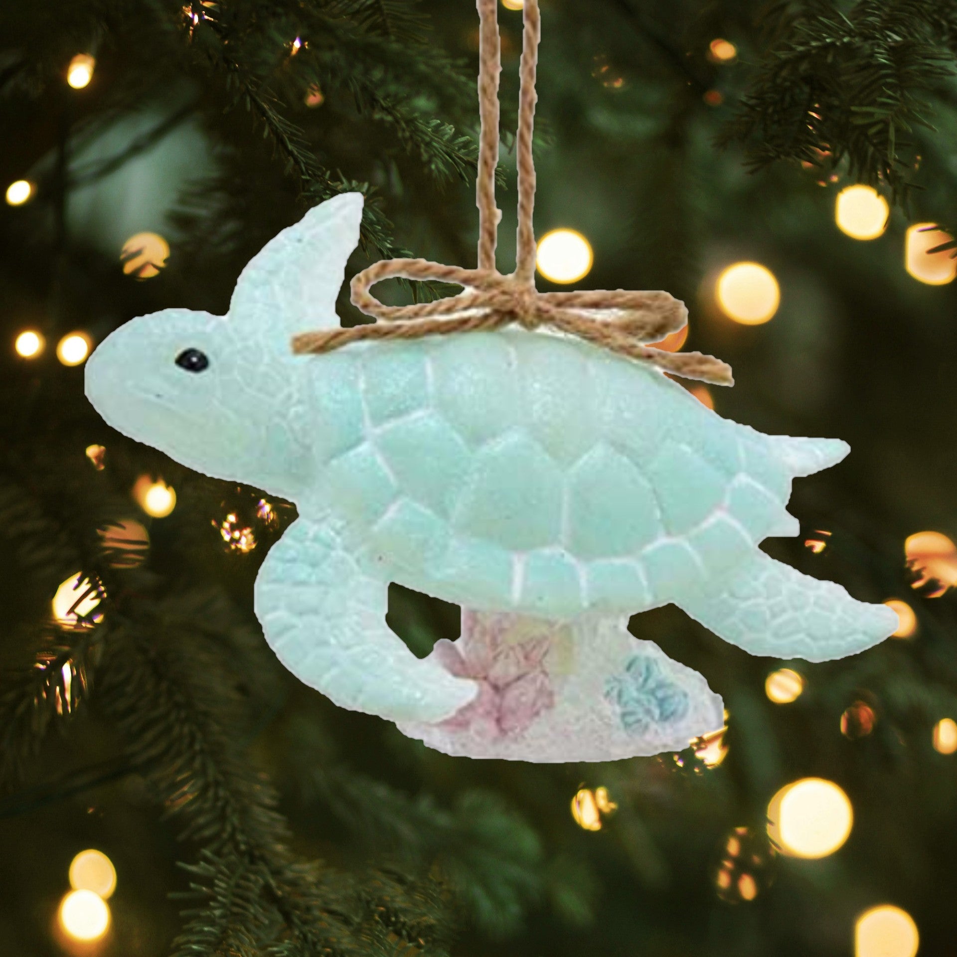 Kurt Adler Resin Ornament for Christmas Tree, Green Transparent Turtle