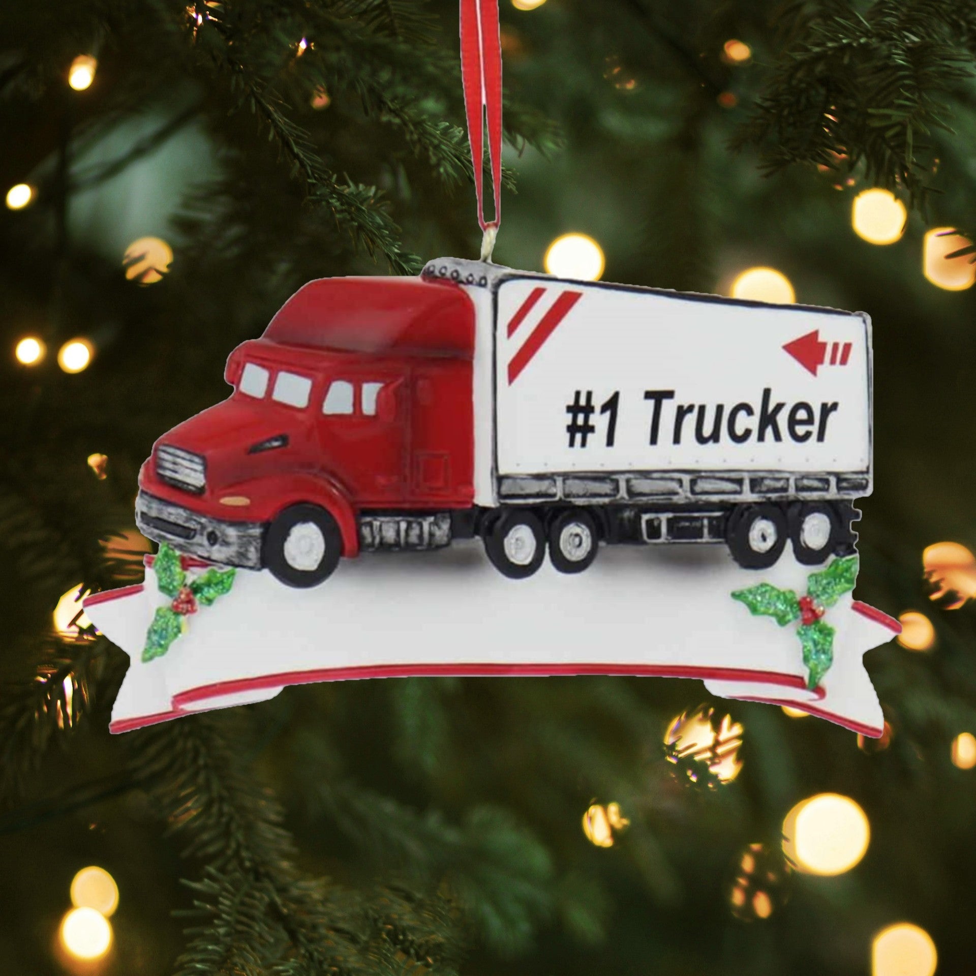 Kurt Adler Resin Ornament for Christmas Tree, #1 Trucker