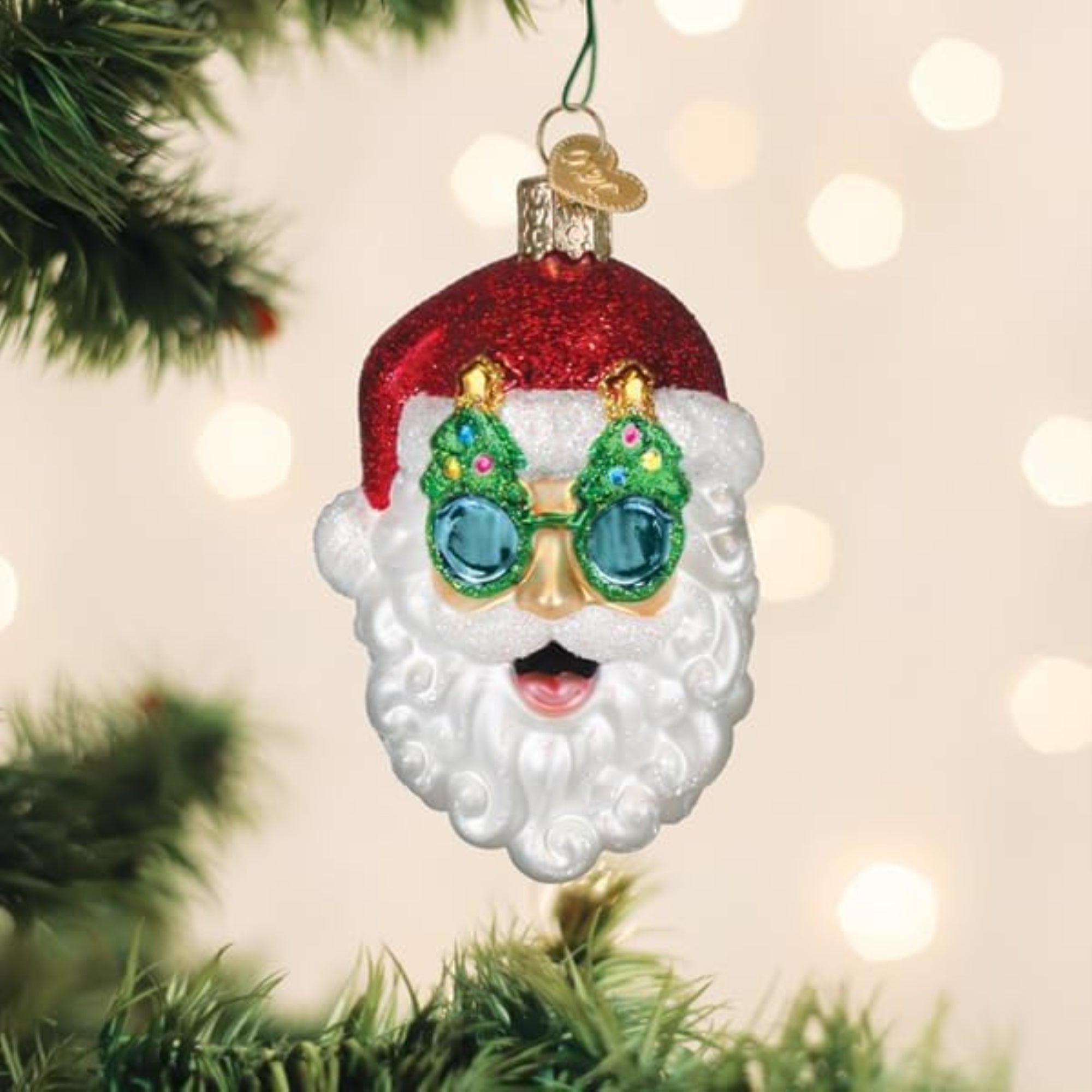 Old World Christmas Blown Glass Ornament for Christmas Tree, Shades Santa