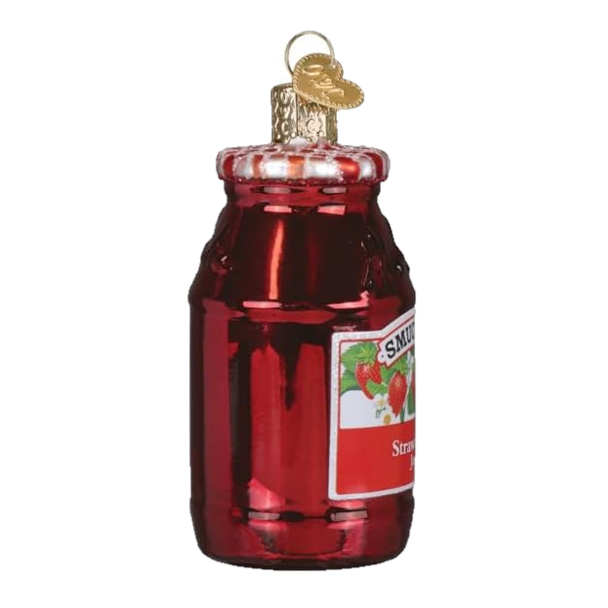 Old World Christmas Blown Glass Ornament for Christmas Tree, Smucker's Strawberry Jam